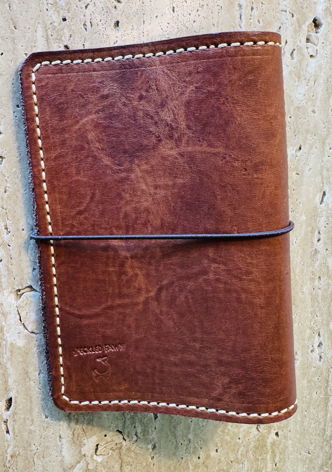 Speckled Fawns Small Leather Notebook Travelers Portfolio Cover New