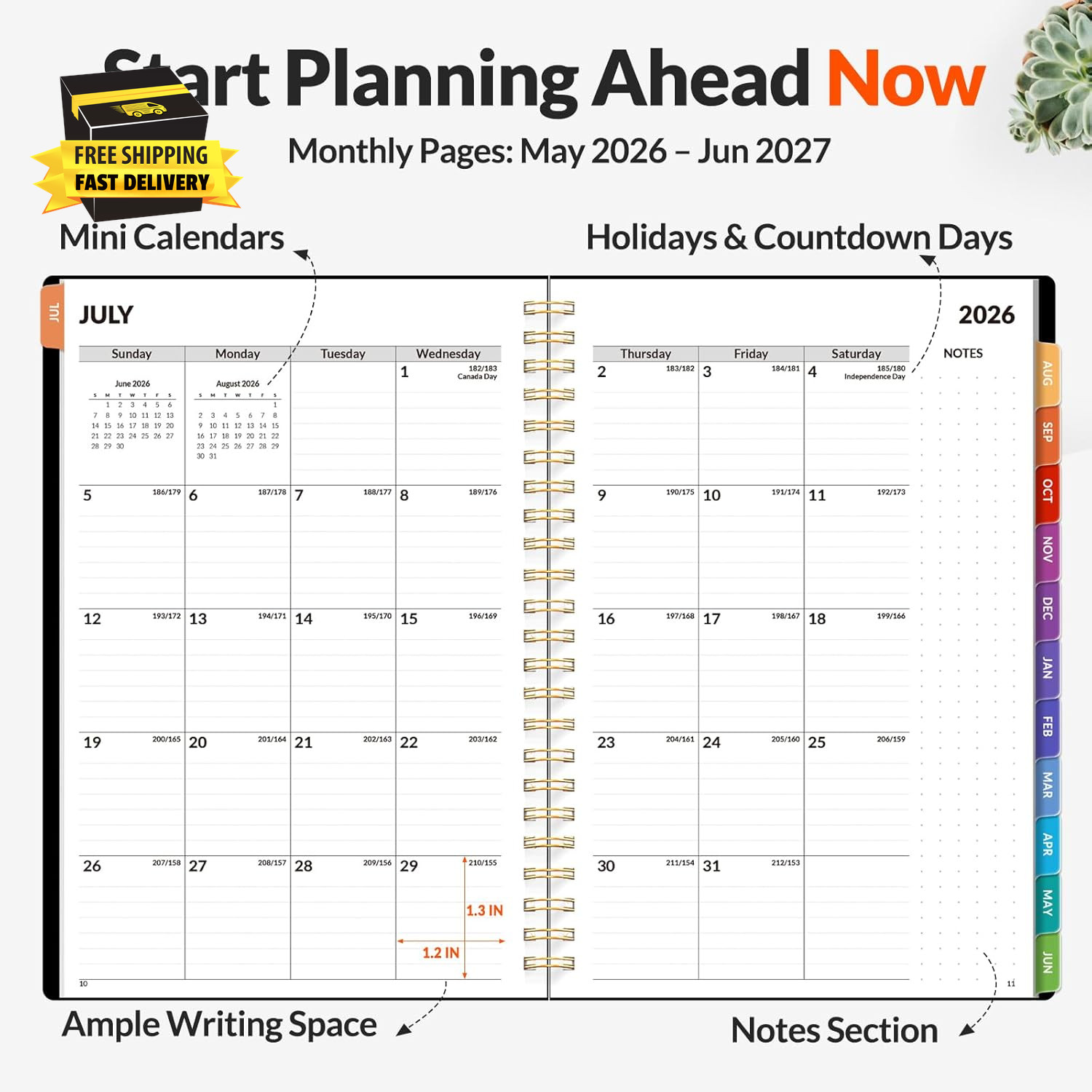 Academic Planner 2026-2027 – Weekly & Monthly Planner, July 2026 to June 2027, 6