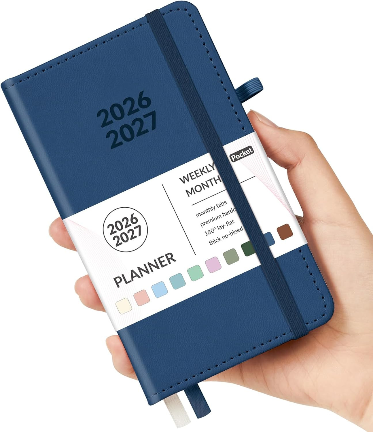 Pocket Planner 2026 2027 Hardcover Weekly Monthly Daily Calendar Agenda Purse