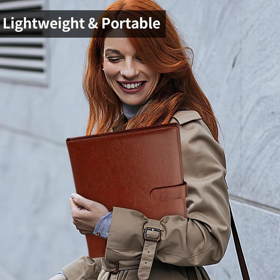 Professional Padfolio with Clipboard, Faux Leather Portfolio Folder Binder, Lega