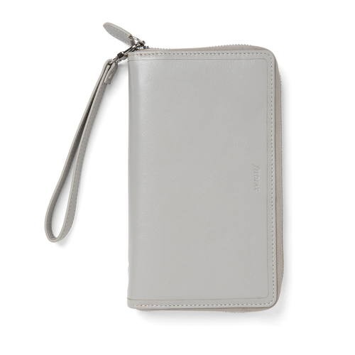 Filofax Malden Bible Compact Zip Planner Stone Full Grain Leather 022705