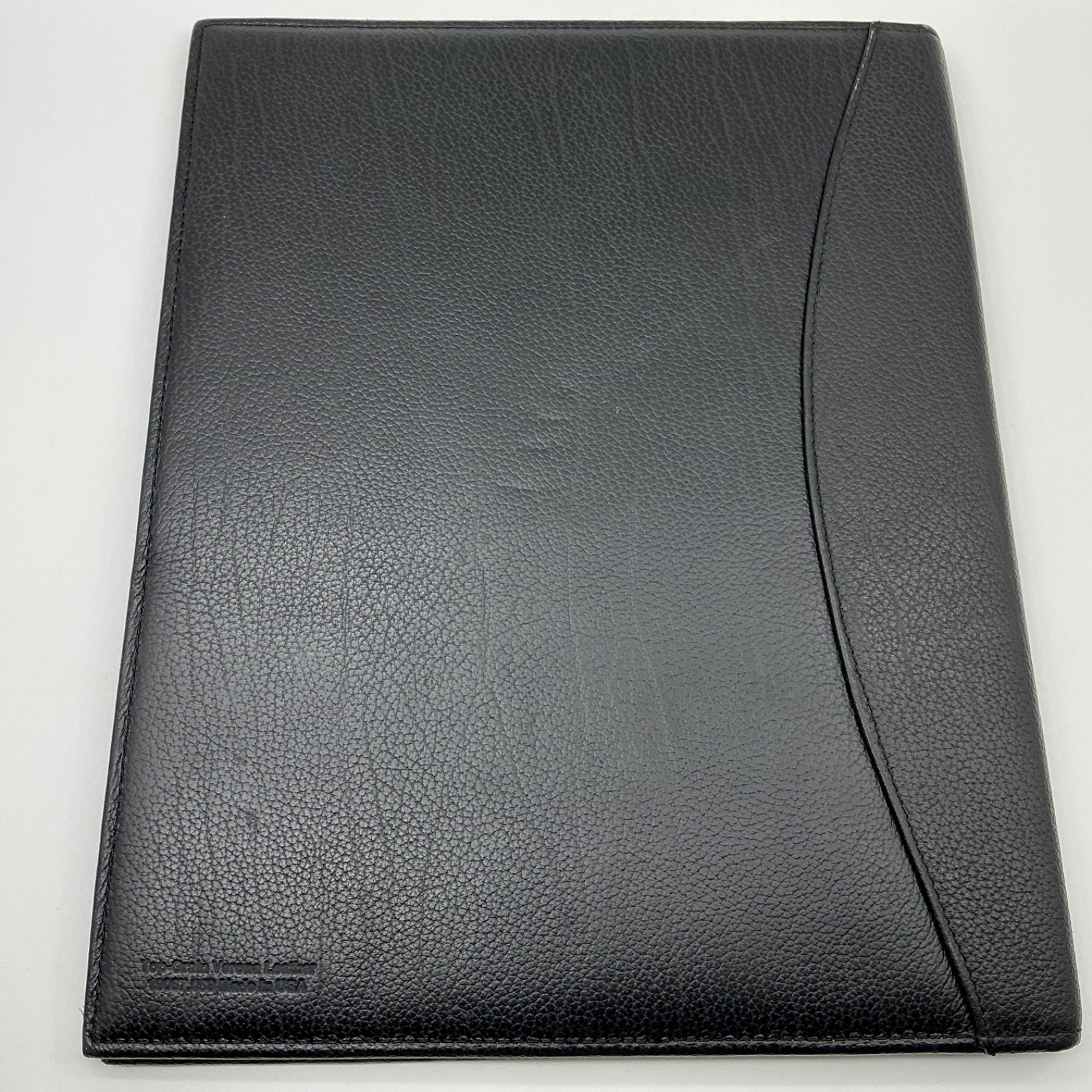 Vintage Franklin Covey Folder Folio Top Grain Verona Leather Black 1996