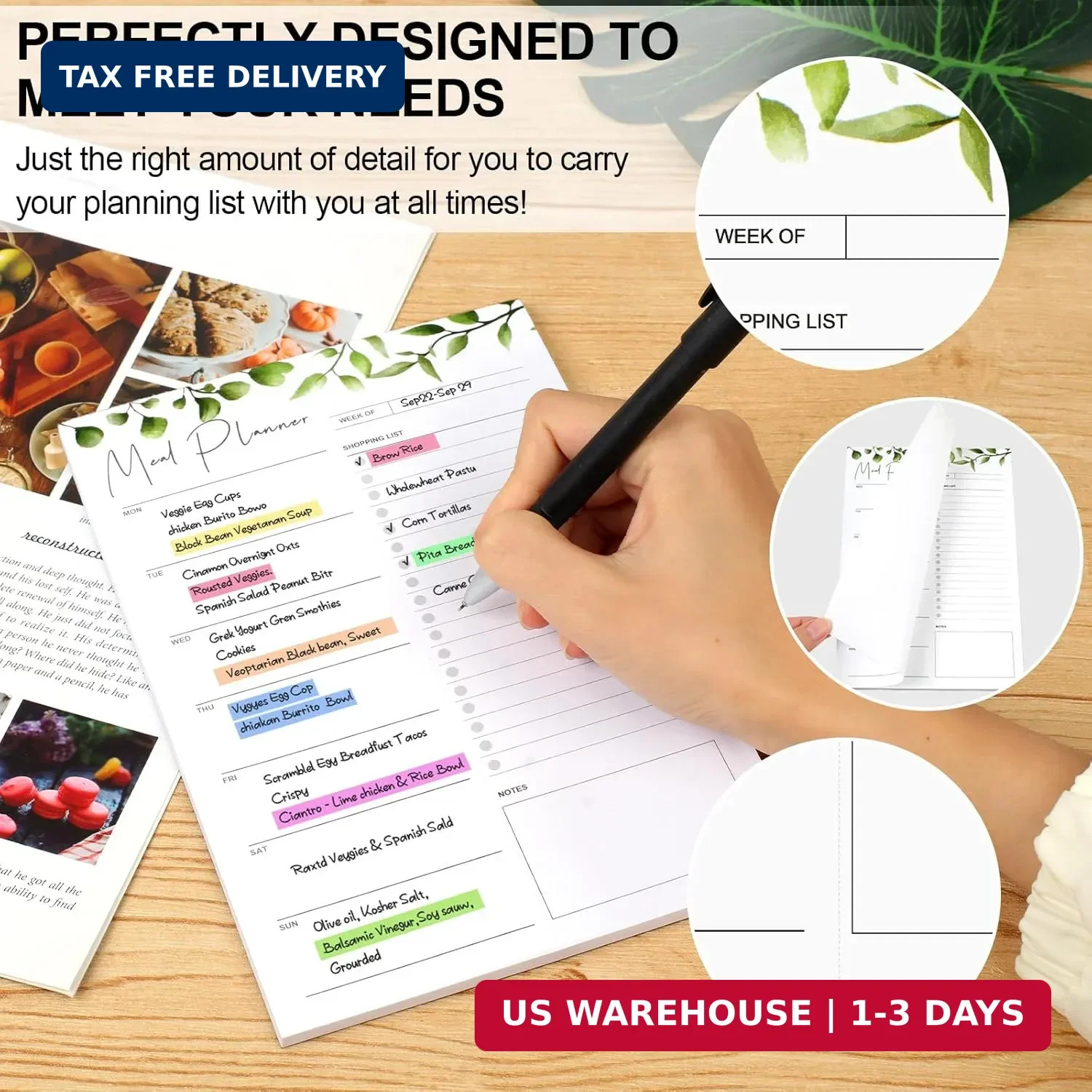 Joyberg 2 PCS Weekly Meal Planner Magnetic for Fridge 8.3×5.5″, Undated Meal Pla