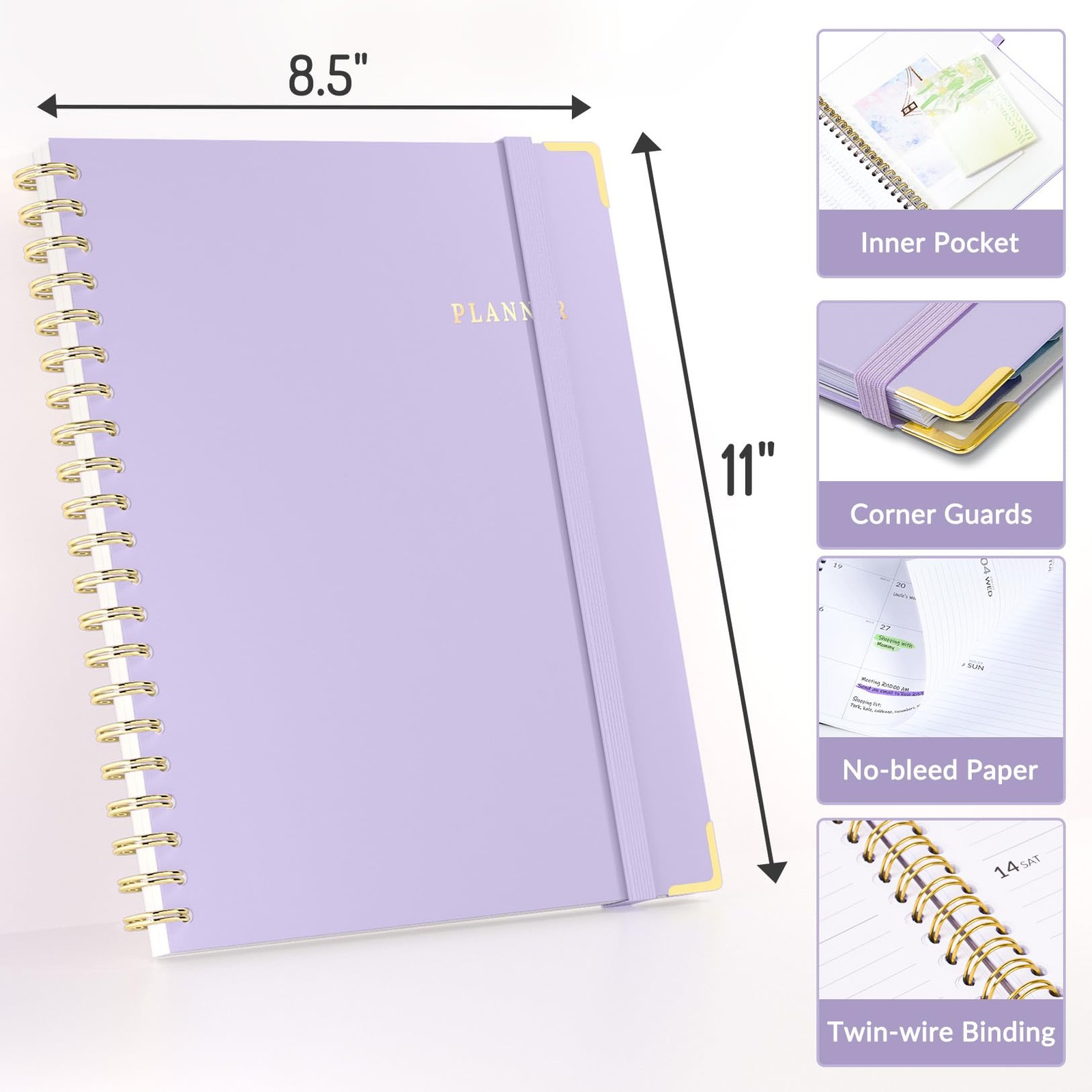Forvencer Academic Planner 2026-2027, 8.5″x11″ (Jul 2026 – Jun 2027), Purple