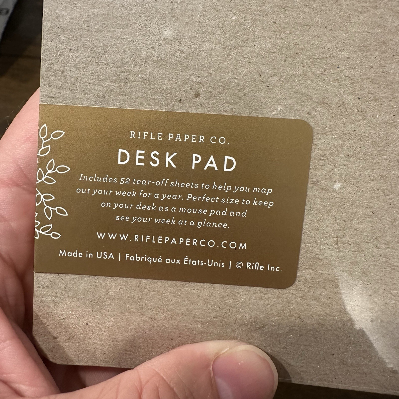 NEW Sealed Rifle Paper Co. Floral Weekly Desk Pad, 52 Tear-Off Pages