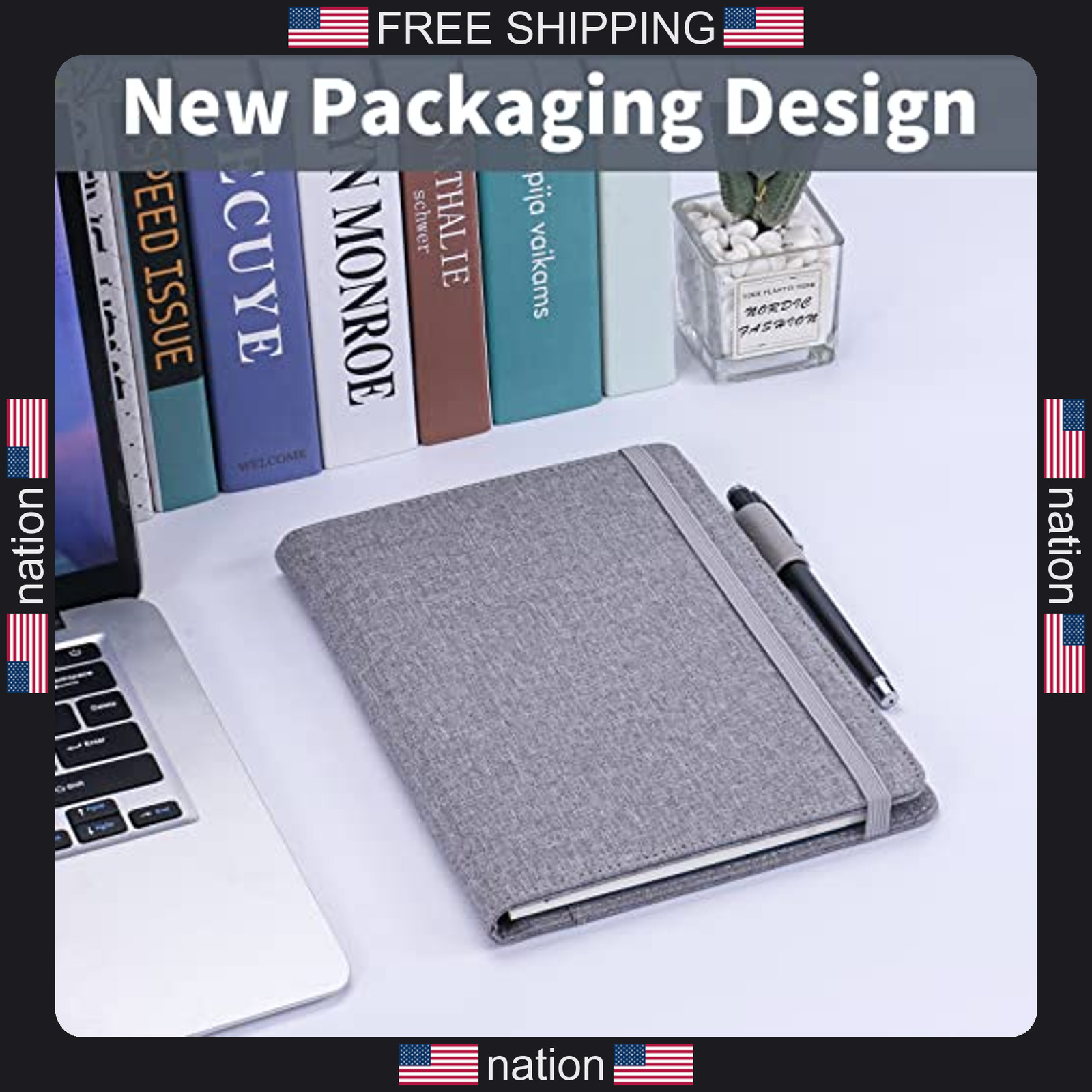 Rocketbook A5 notebook cover waterproof portfolio organizer gray with pen loop
