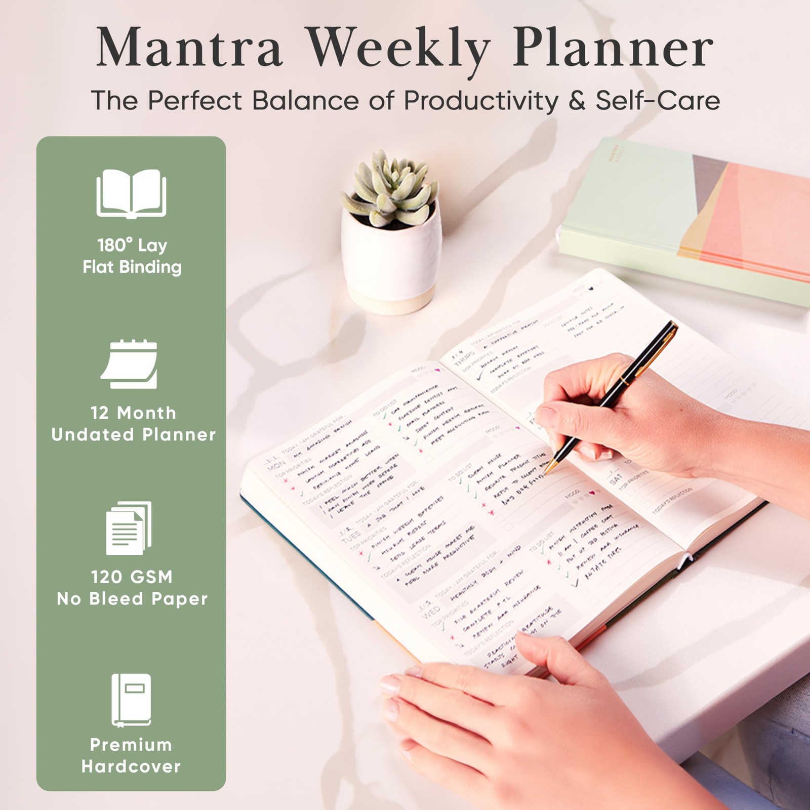 2026 Planner, Daily Journal & Gratitude 5″ x 8″, Morning Print