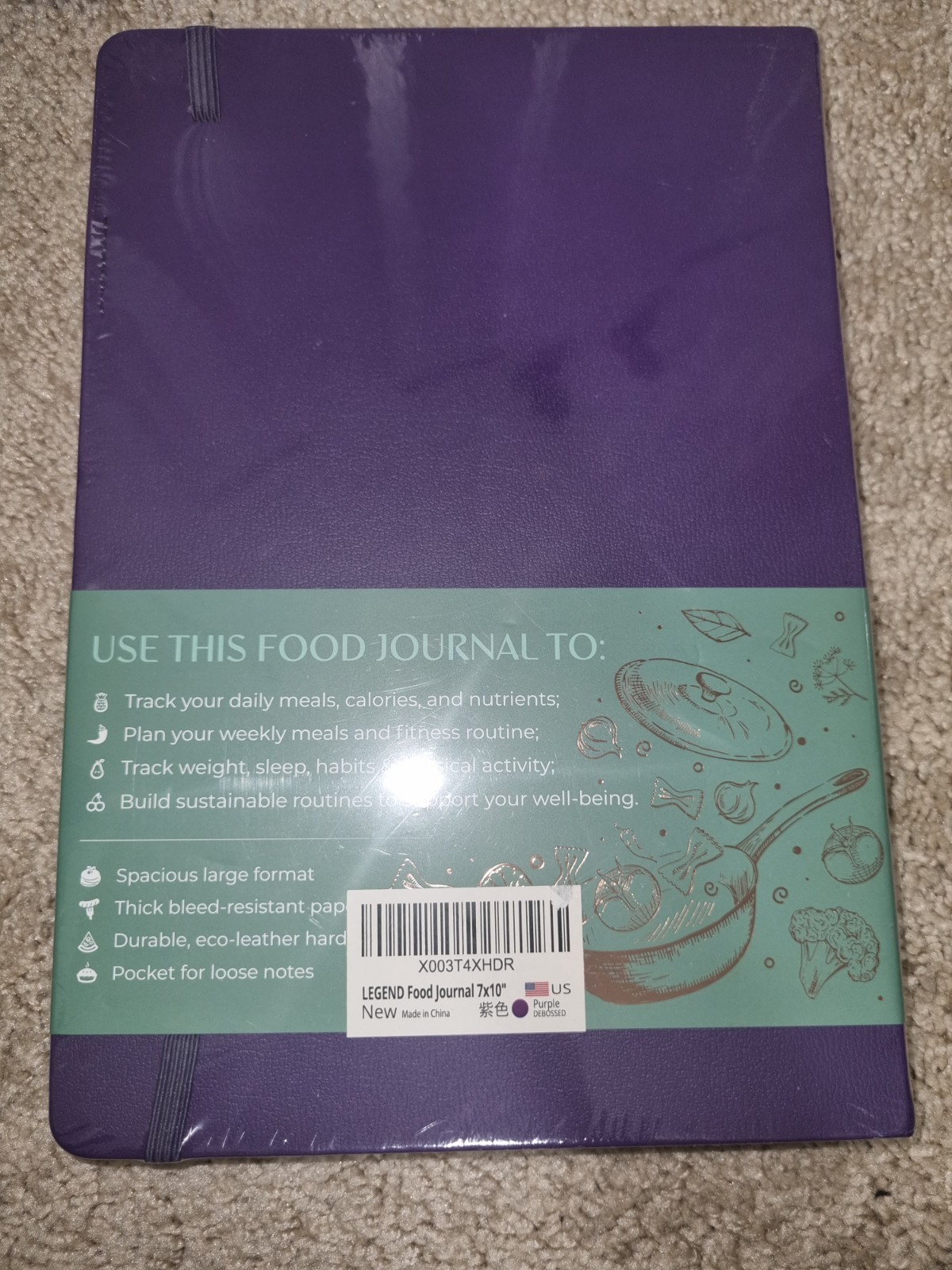 Purple Legend Planner Food Journal 6-Months Exercise Calendar Habit Tracker