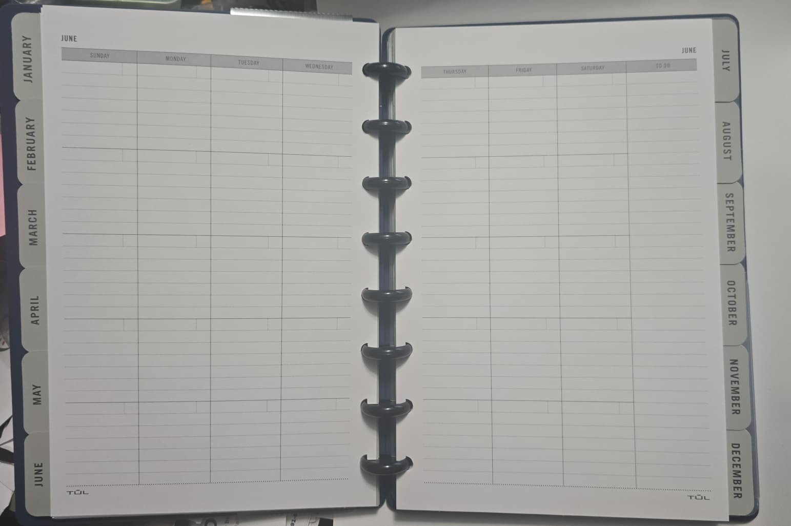TUL® Discbound Undated Monthly Planner Starter Set, ,Soft-Touch Cover, Navy