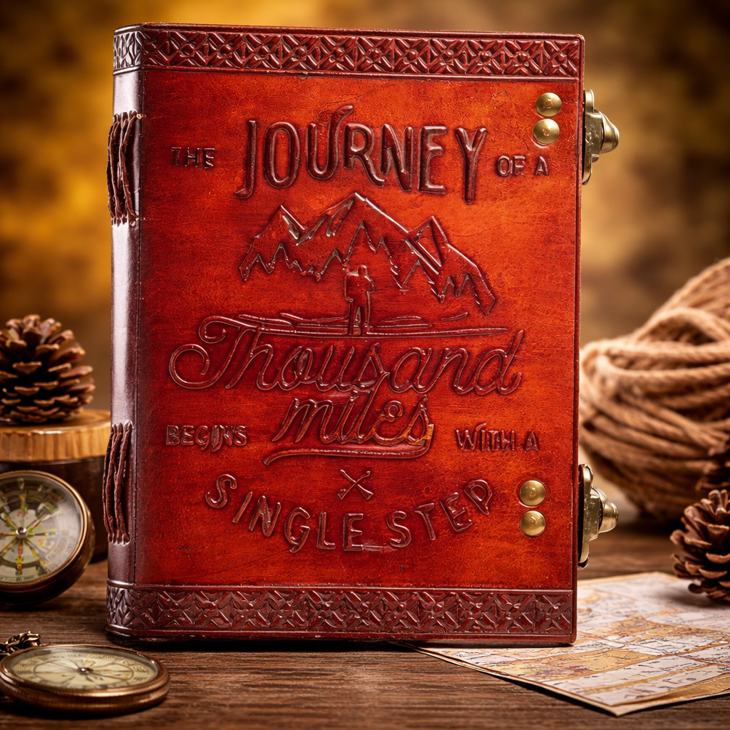 Leather Journal Handmade 7×5” Vintage Diary Notebook Double Lock 200 Blank Page