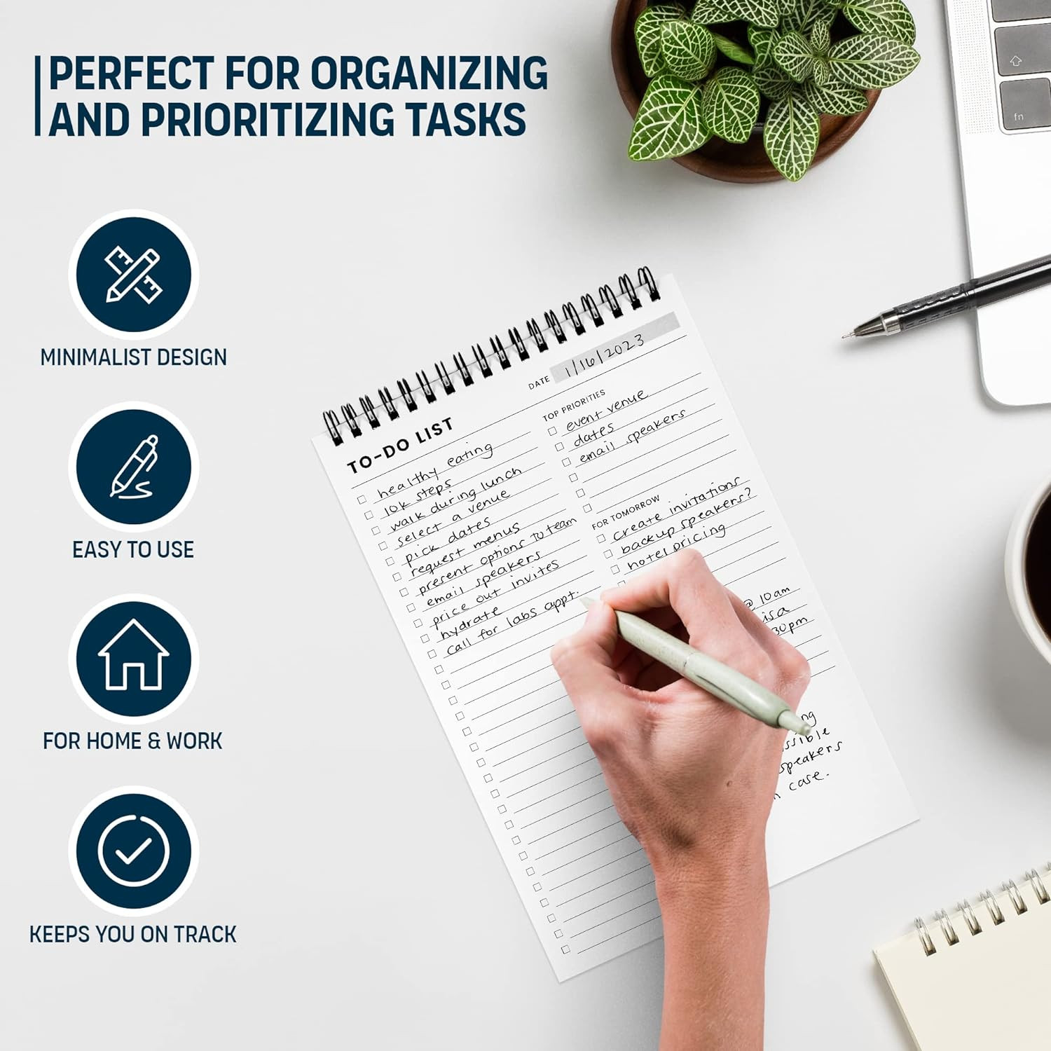 To Do List Notepad 3 Pack: Has Multiple Functional Sections – 6.5 x 9.8″ 60 Shee