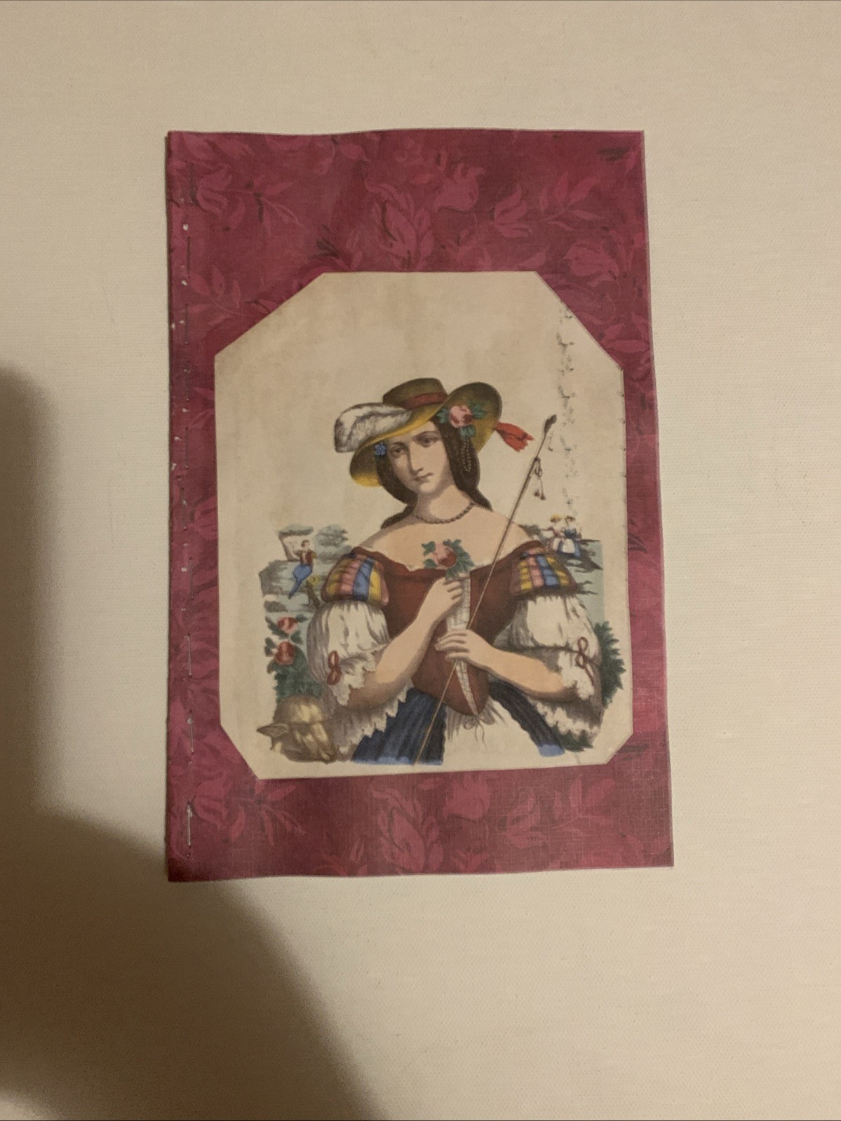 Victorian Style Shepherdess Pocket Notebook Floral Handmade Journal 1 Set