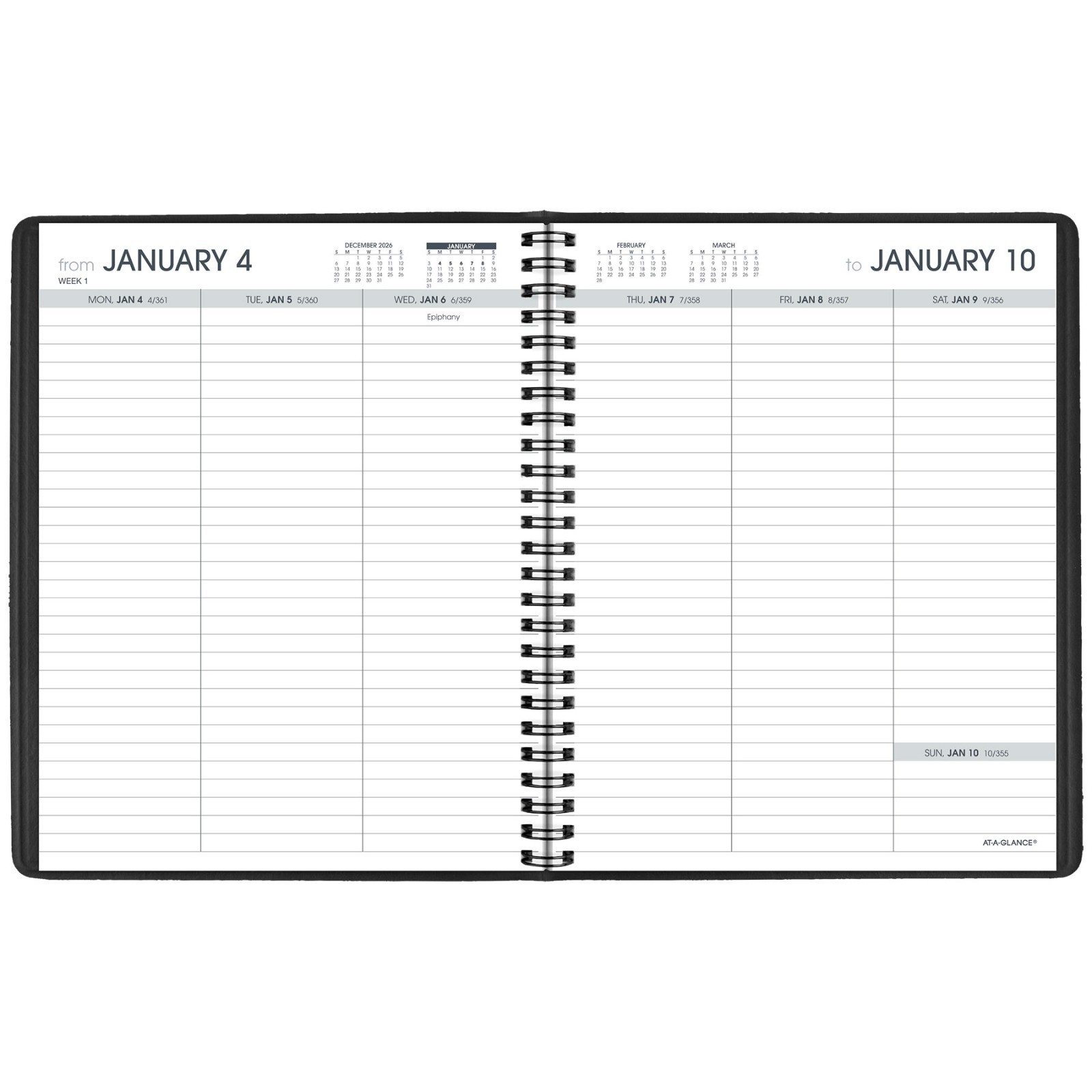 2026 At-A-Glance 70-855 Weekly Planner with No Appointment Times, 6-3/4 x 8-3/4″