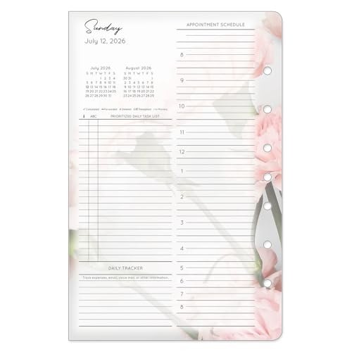 Ring-Bound Planner Refill – Two Pages Per Day, Classic Size, Jul 2026 – Jun 2027