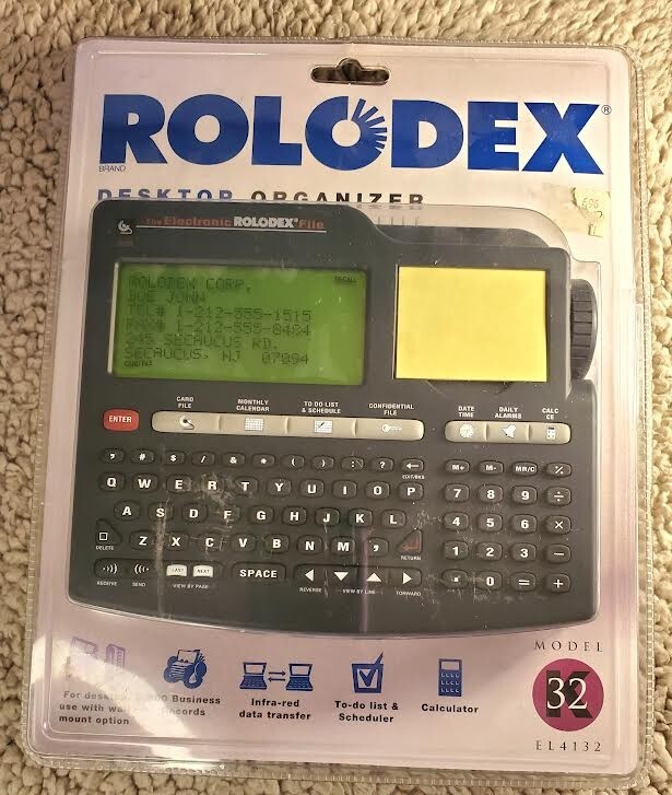 Vintage Rolodex 32K Desktop Organizer Electronic Rolodex File EL4132 NOS 1994