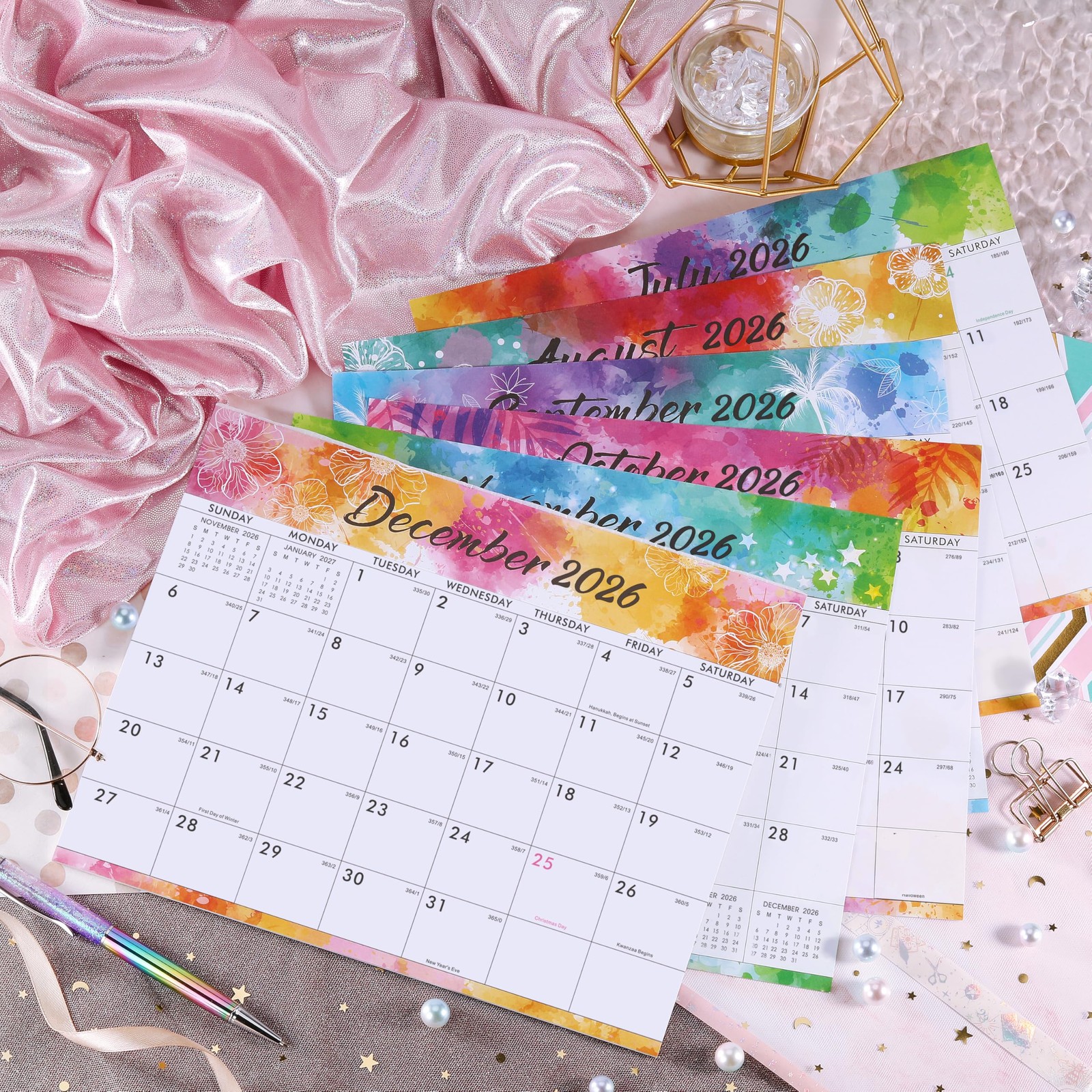 Magnetic Calendar 2026-2027 – July 2026 – December 2027, 8″ x 10″, colorful