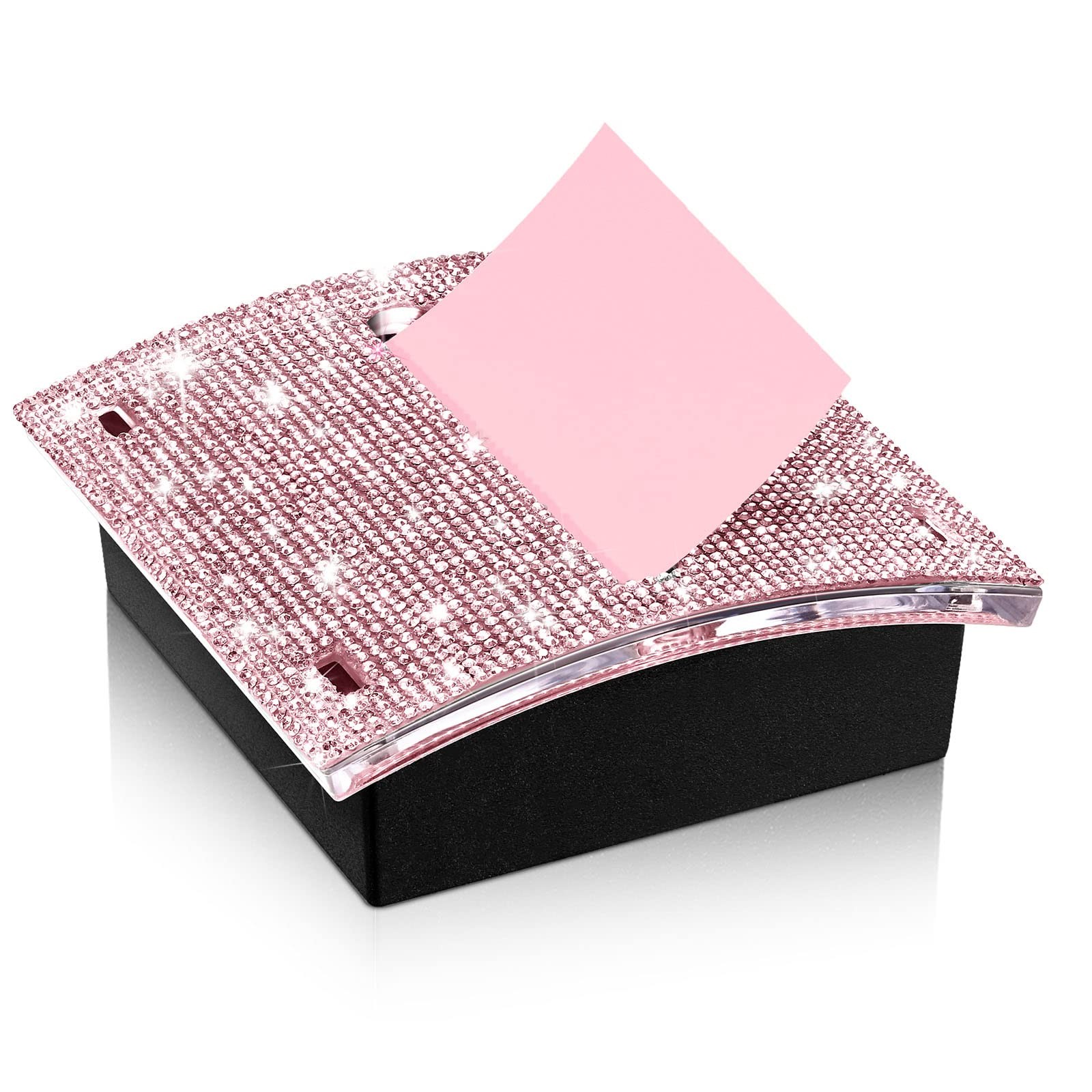Eersida Rhinestone Self Stick Note Pad Holders 4 x 4 x 4 x 1.46 inches, Pink