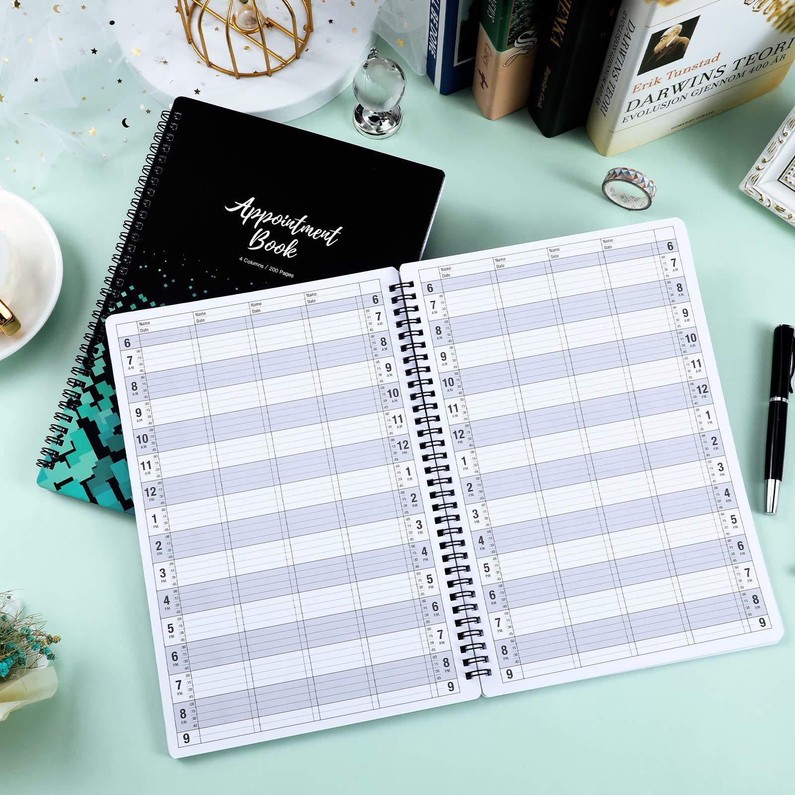 Appointment Book – Undated Salon Appointment Book, Daily＆Hourly Schedule Book…