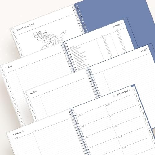 2026 Monthly Planner Calendar – Jan-Dec, 8″x10″, Flexible Cover, Laminated Tabs,