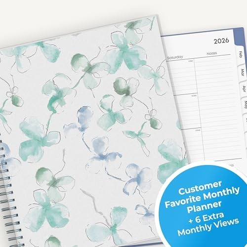 2026 Monthly Planner Calendar – Jan-Dec, 8″x10″, Flexible Cover, Laminated Tabs,