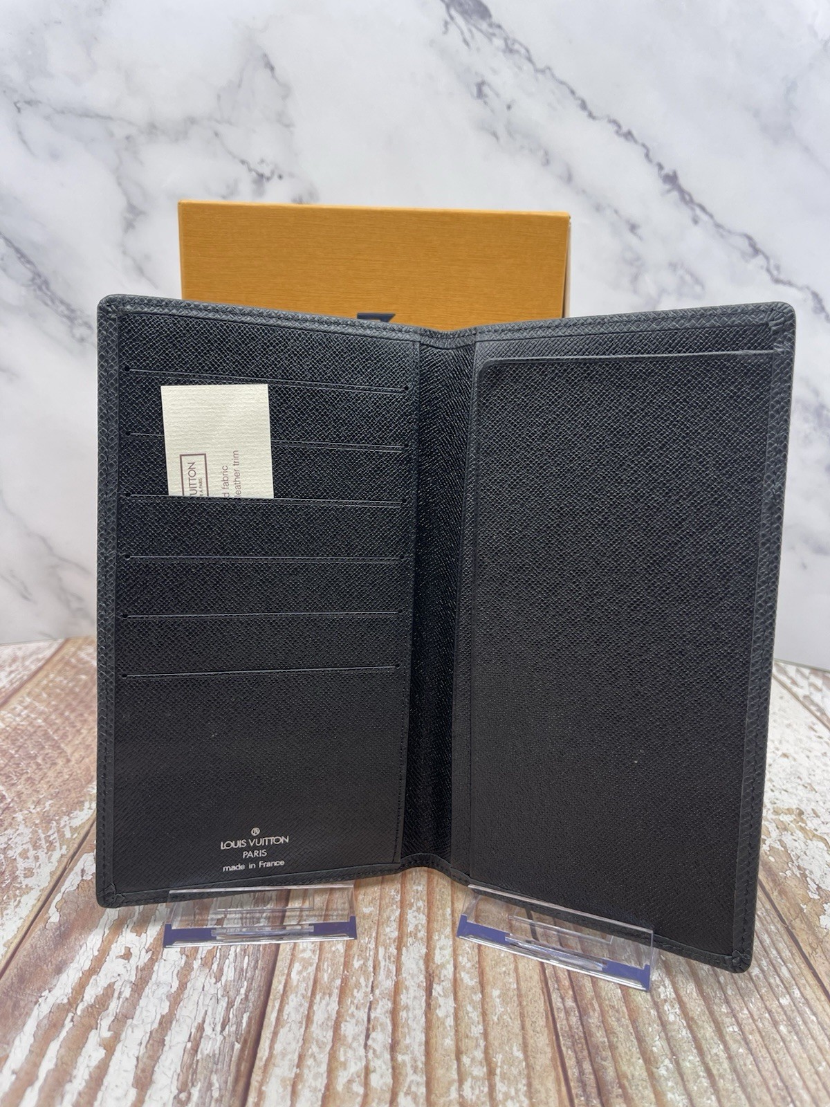 Louis Vuitton Long Agenda Wallet Black Epi Leather Made in Paris USA Authentic