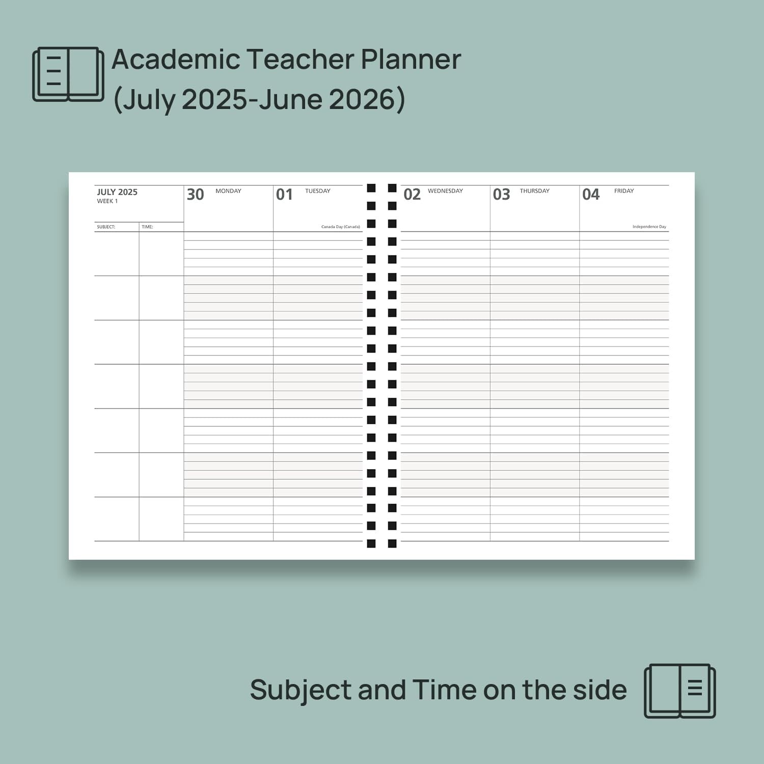 POPRUN Teacher Planner 2026-2027, 8.5″ x 11″, Academic Lesson Plan Book for Teac
