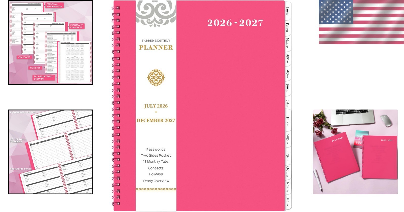 2026-2027 Student Planner – Durable Twin-Wire Binding, Perfect for Goal Setting