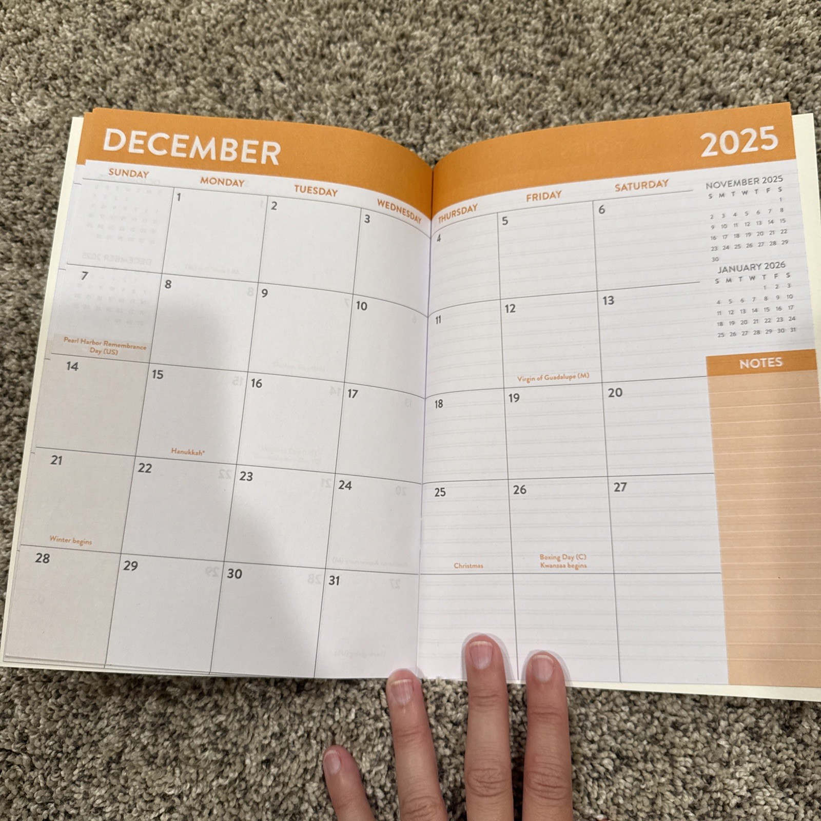 2025 Floral Cover Planner And Agenda 32 Pages 6.75” X 9.5” Inches Paperboard