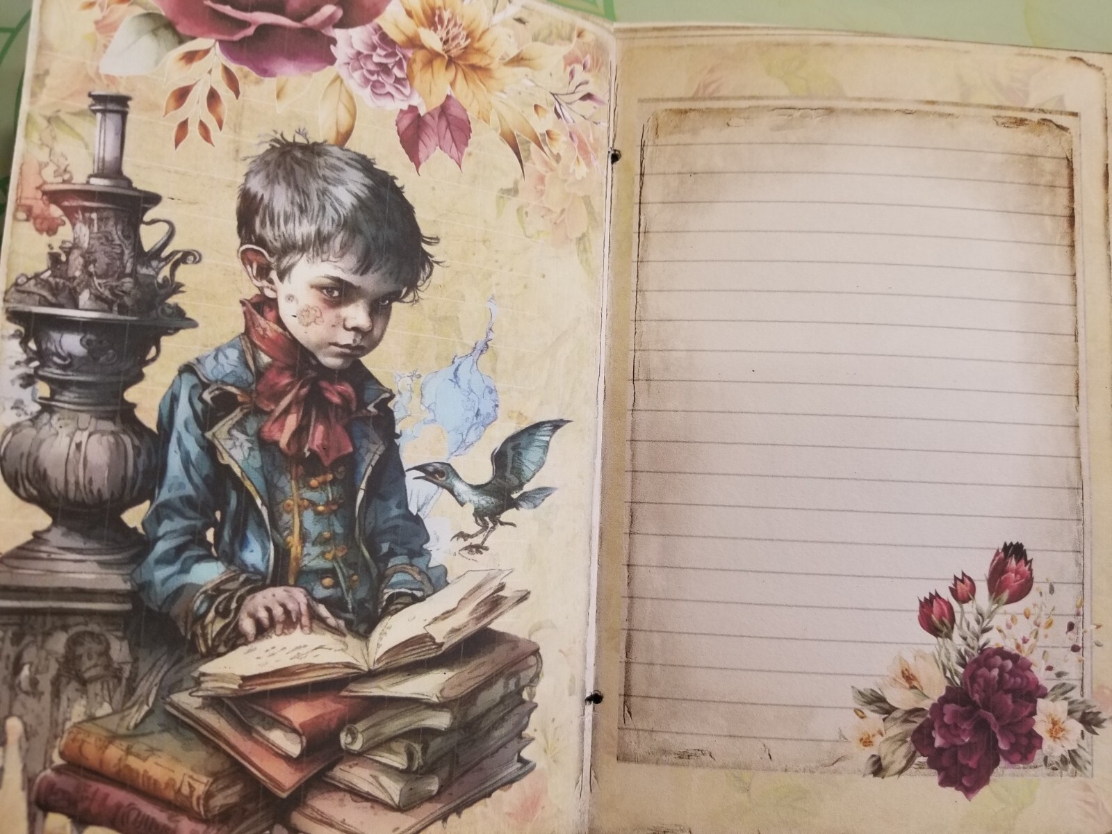 Junk Journal Booklet “WIZARD SCHOOL” Vintage HANDMADE Cards, Pockets, Ephemera,