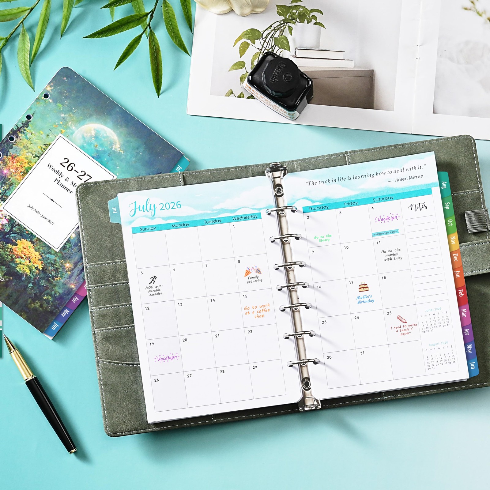 2026 Planner Refills A5 Weekly Monthly Planner Inserts 7~Hole Punched