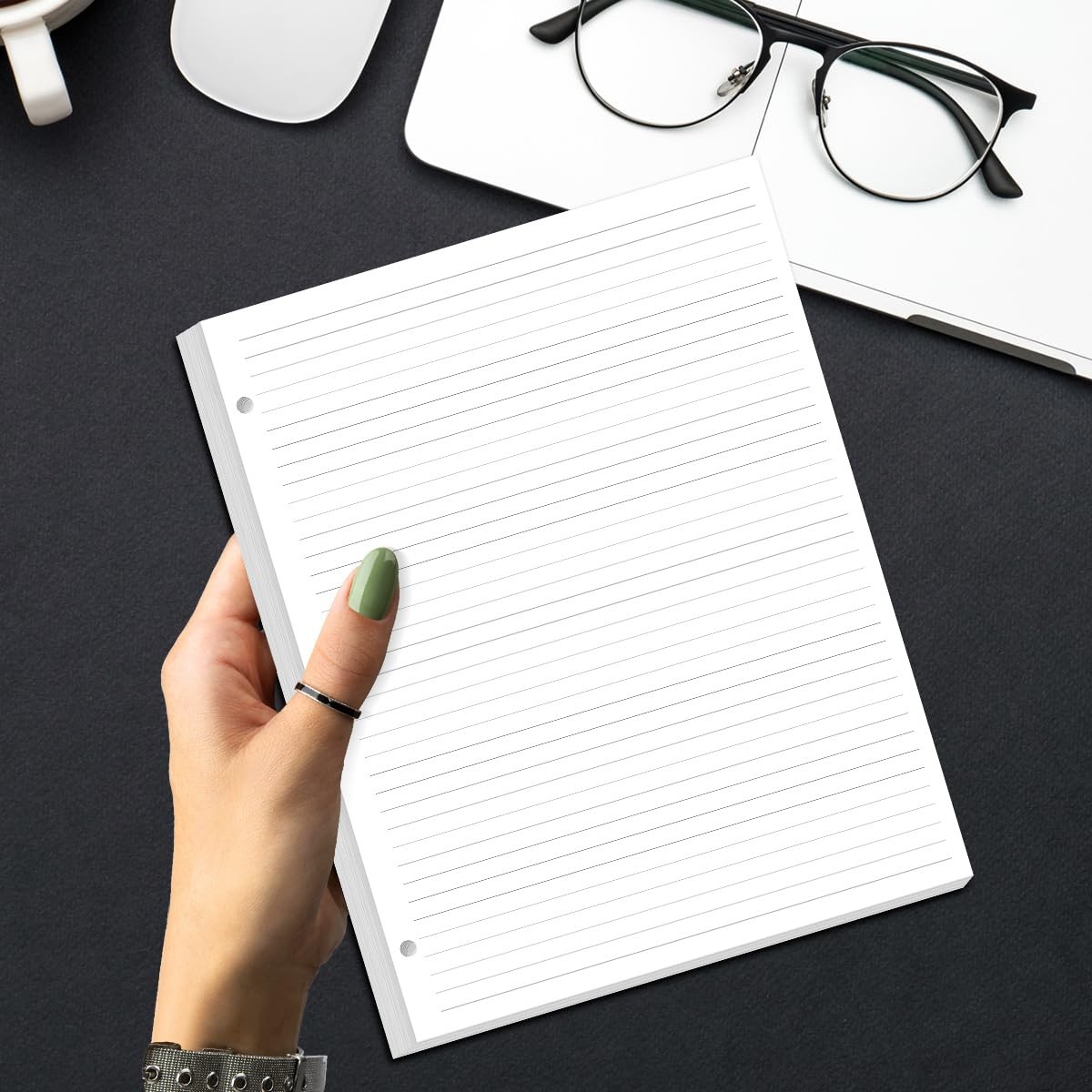 3Pack 3Hole Lined Letter Loose Leaf Refill Paper 300 Sheets 8.5×11 In