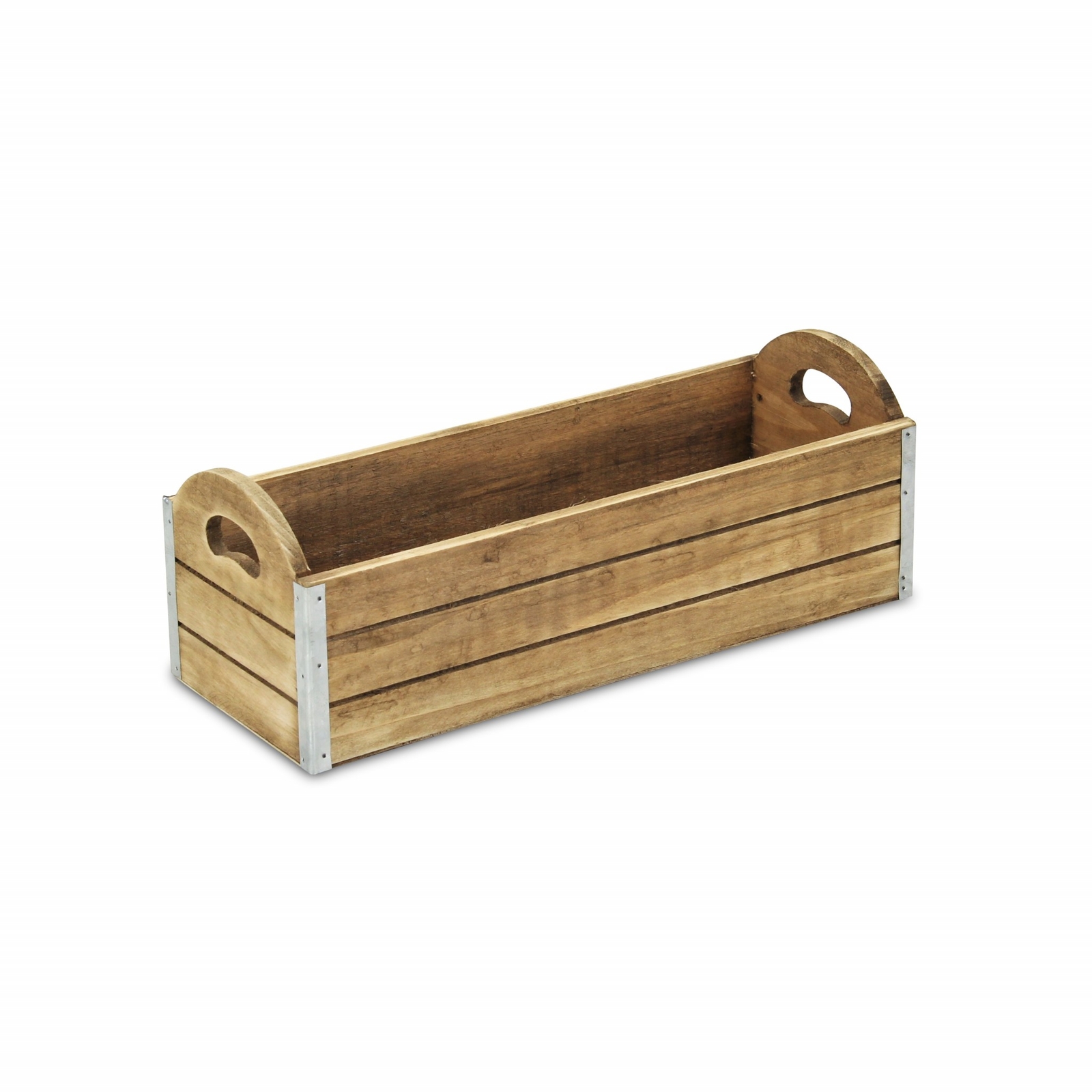 14″ Brown Solid Wood Organizer Box