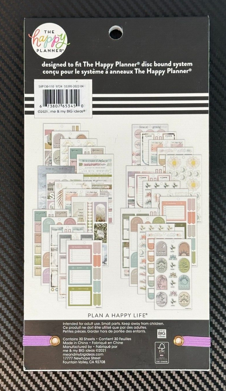The Happy Planner Nature of Wellness 593 Pcs Sticker Sheets