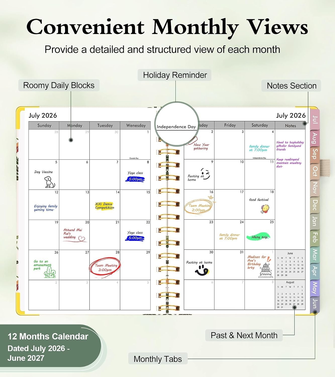 2026-2027 Leather Academic Planner – A5 Weekly & Monthly Organizer for Students