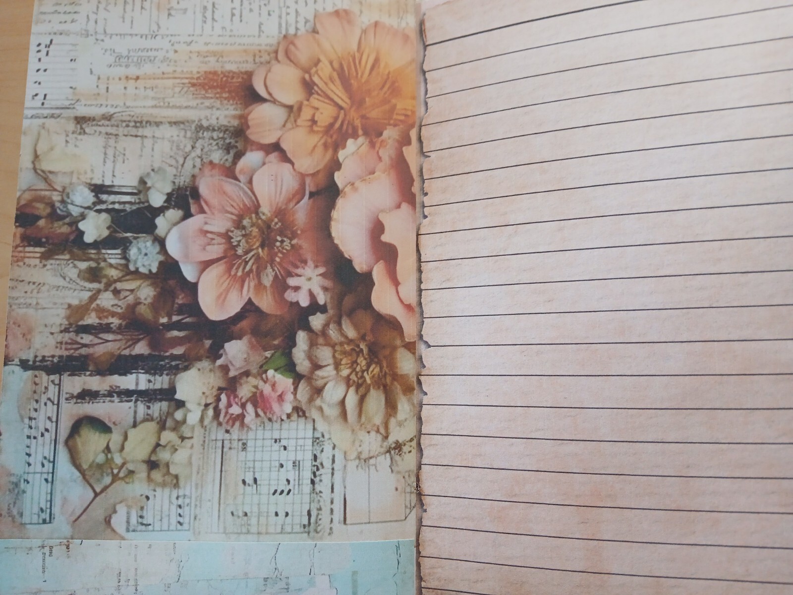 Junk Journal Booklet “3D FLOWERS 2″ Lg 6″x9” 40pg Dimensional Florals In Pink