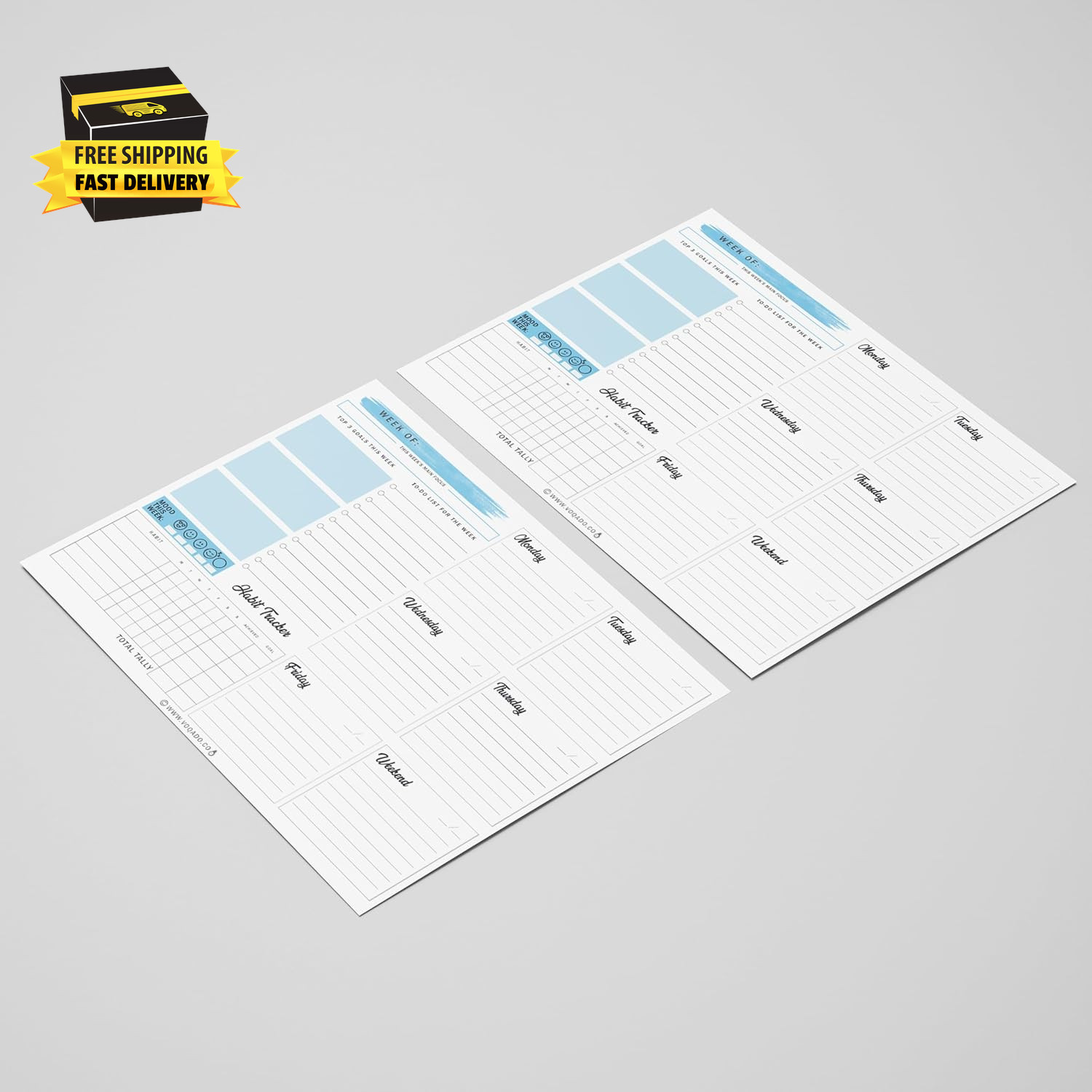Weekly Planner Pad Tear off (Magnetic) Full Year Productivity Planner, 50 Undate
