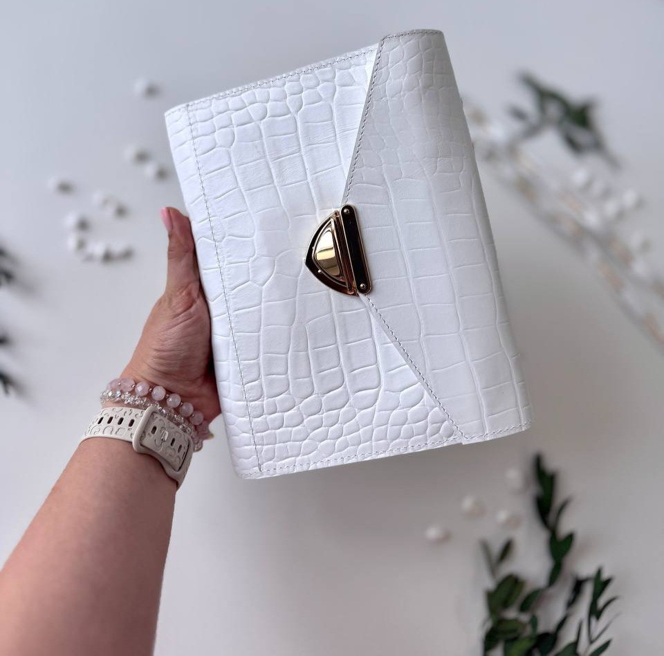 Leather notebook- bag cover A5. Planner-bag with long strap.