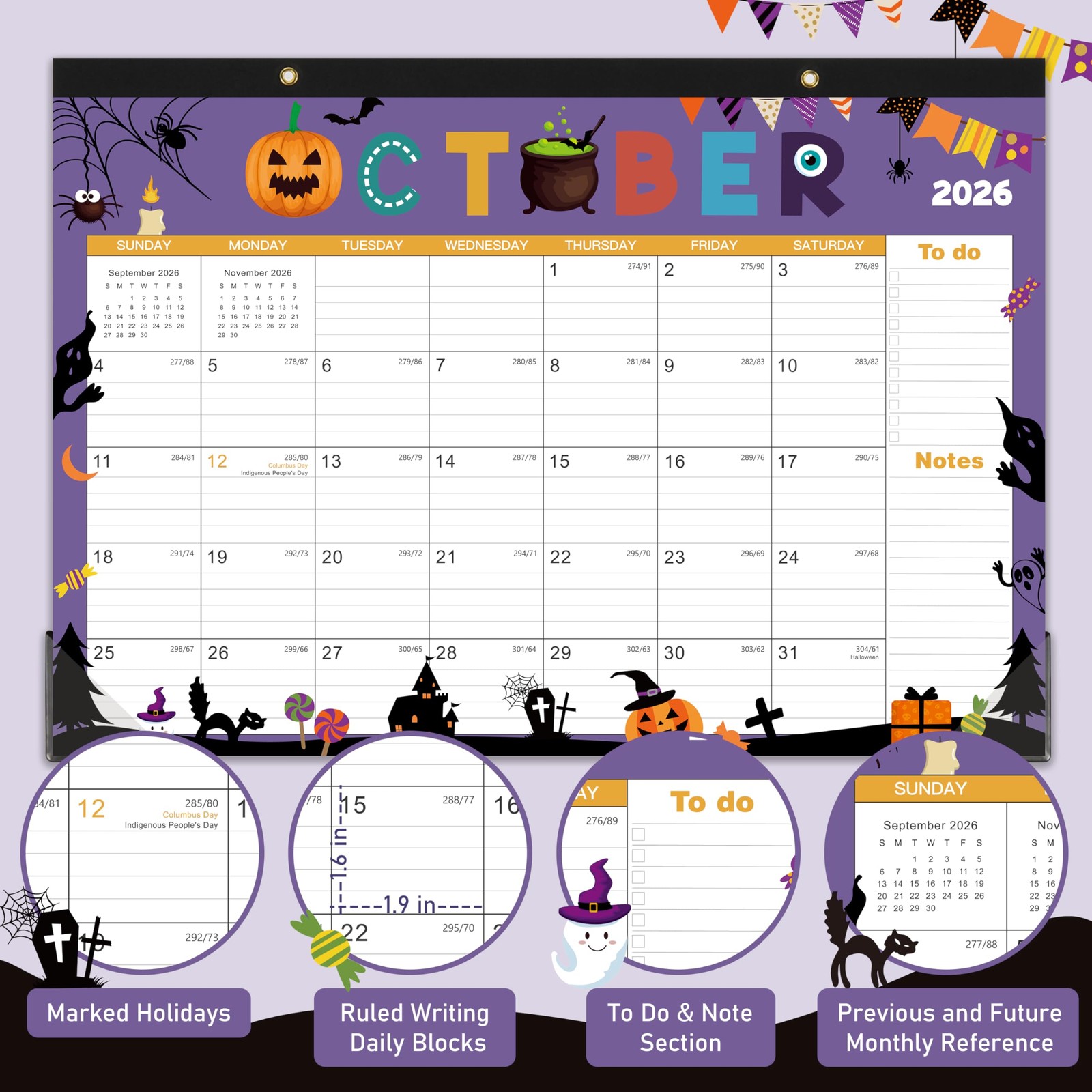 2026-2027 Desk Calendar – July 2026 – December 2027, 17″ x 12″