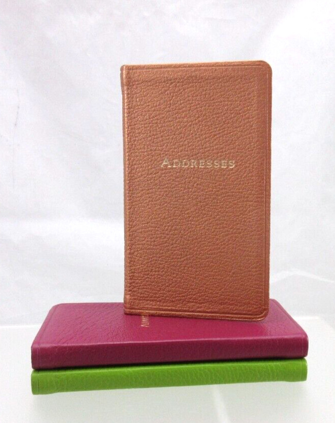 Address Book Pocket Size 3×5″ Soft Leather Cover Graphic Image List$40 Rose Gold