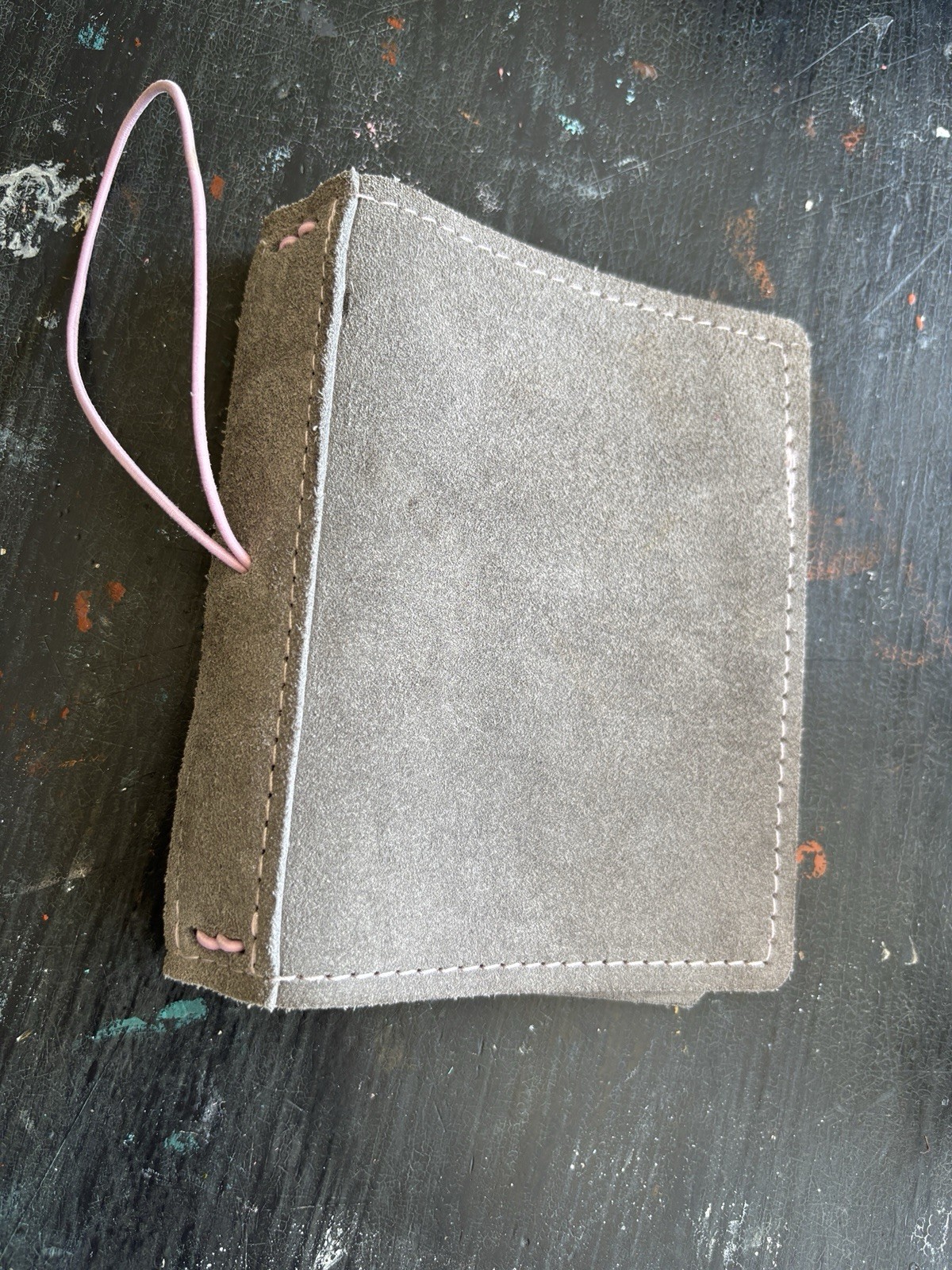 grey genuine suede leather travel journal portfolio organizer