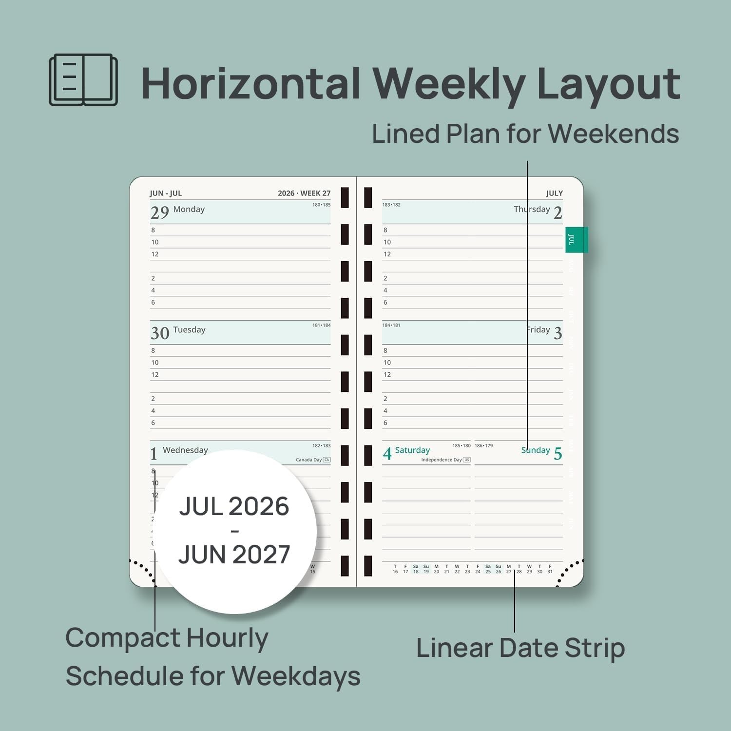 2026-2027 Pocket Planner – Slim, Portable 3.5” x 6.5” Academic Organizer
