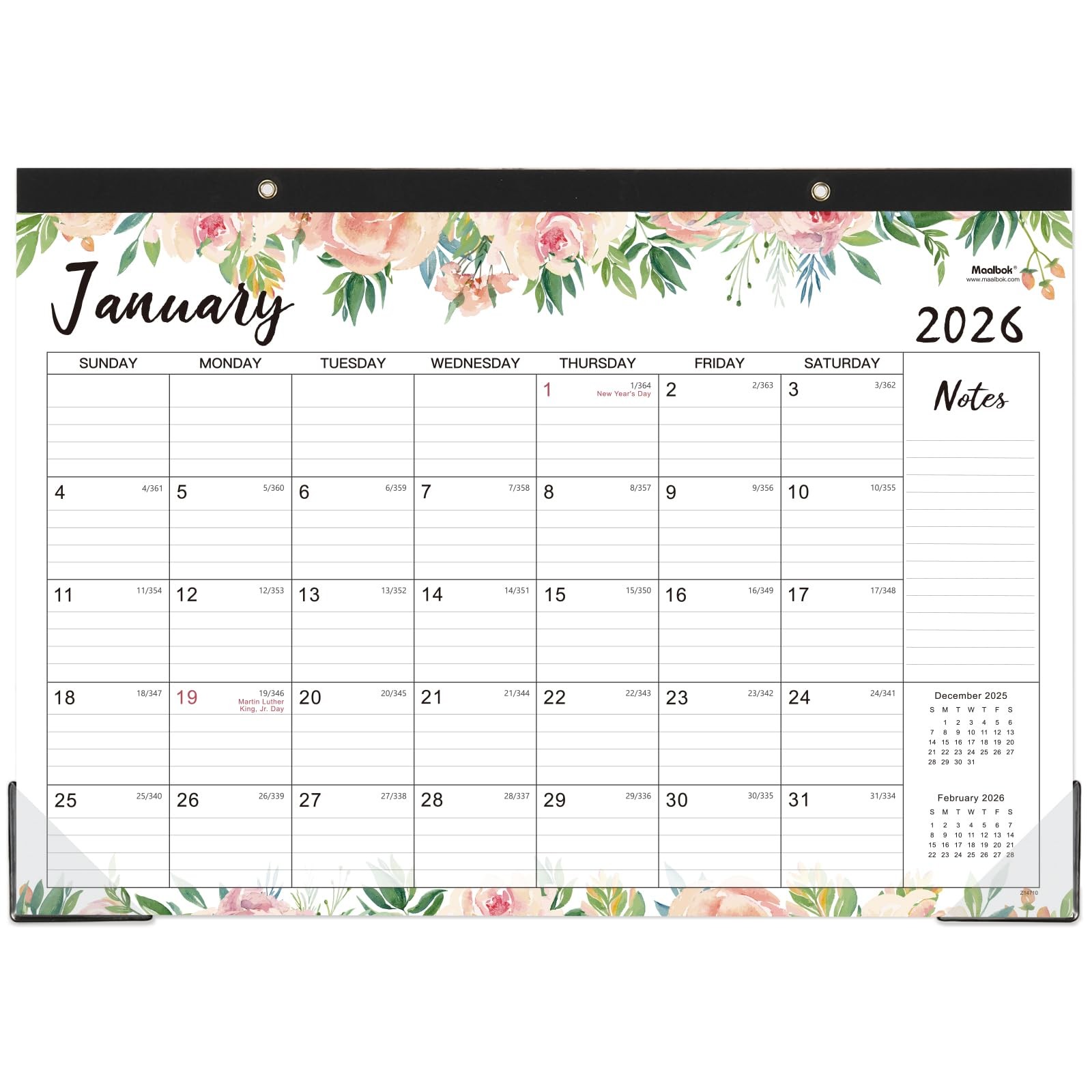 2026 Desk Calendar – Jan 2026 – Dec 2026, 12 Months Large Monthly 17″ x 12″