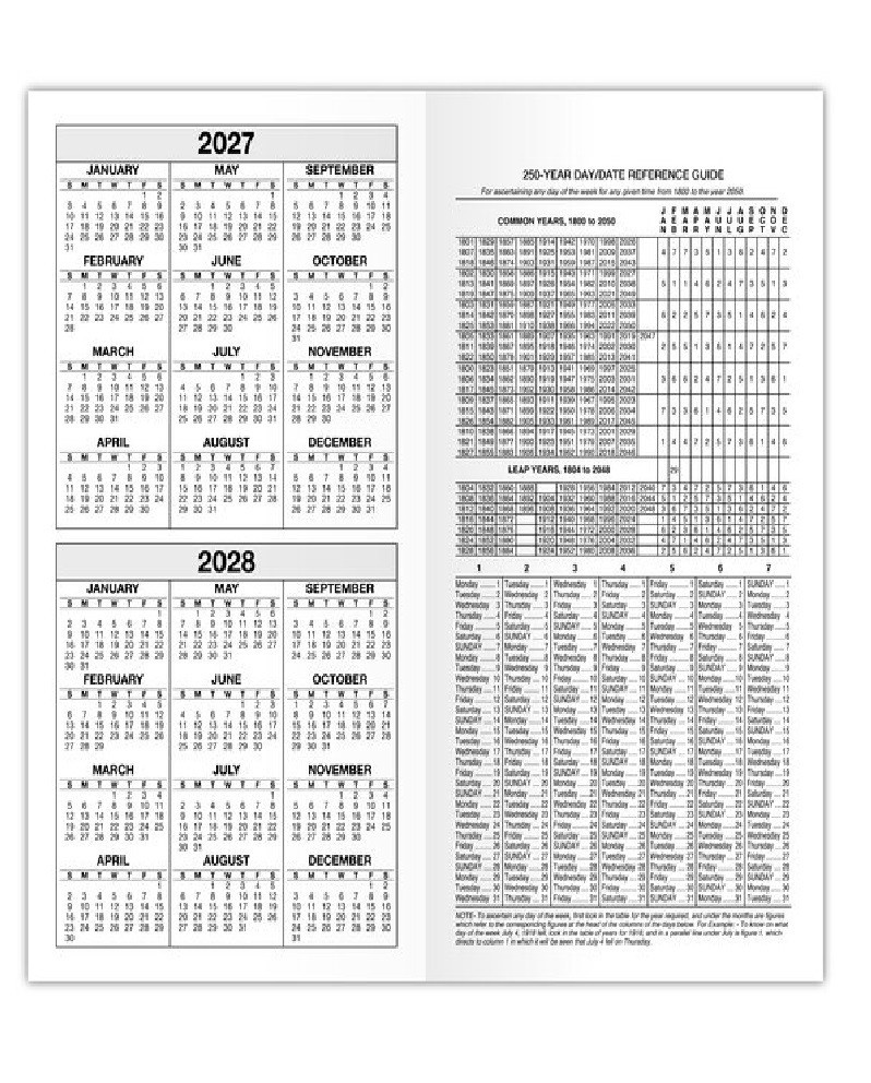 Day-Timer 2027-2028, 20-Mth Advance Planner Refill, Pocket, 3-1/2″ x 6-1/2″