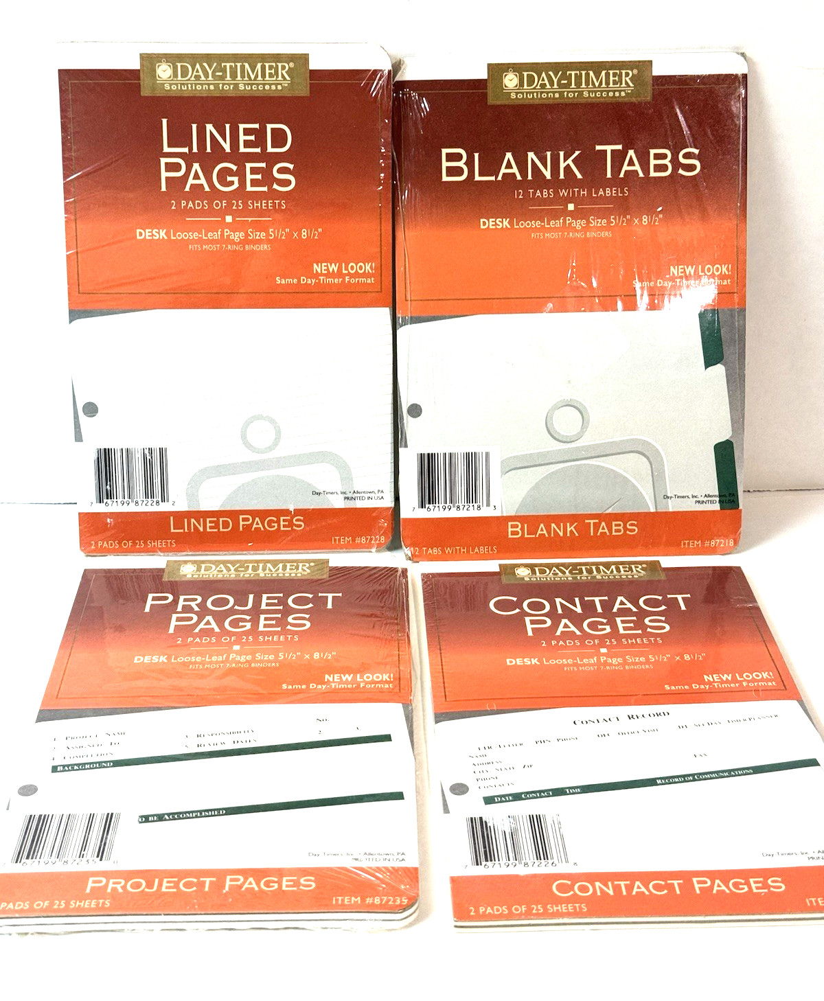 VTG Daytimer 1994 Refills Lot Lined Pages Project Contact Pages Blank Tabs NOS
