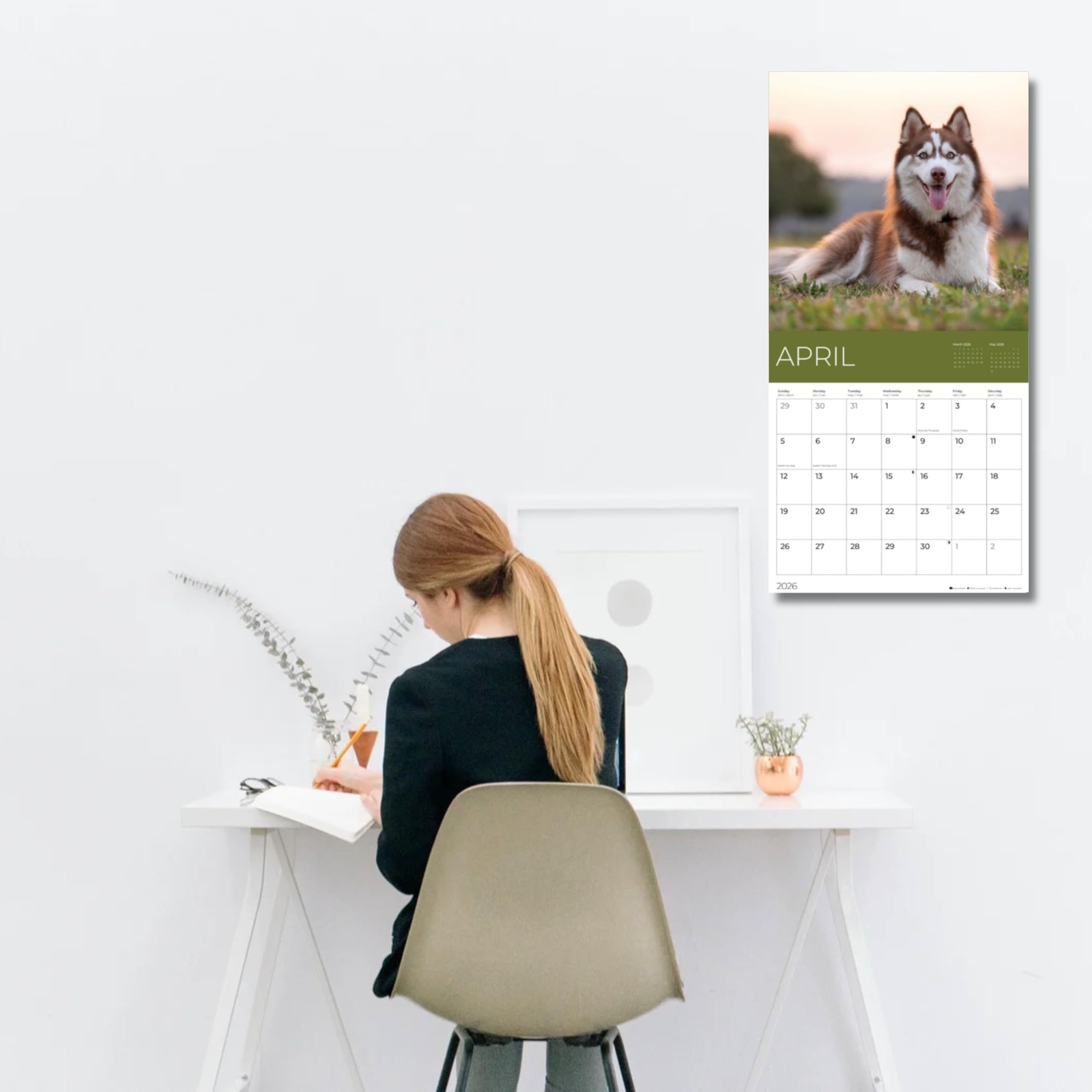 Dogs Wall Calendar 2026 | 12″ x 24″ Open | Giftable Pup 12 x 12,