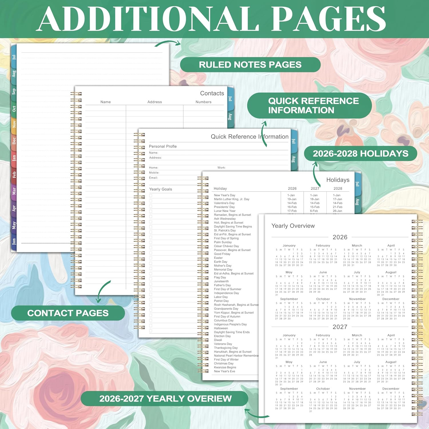 2026-2027 Planner – From JUL 2026 to JUN 2027, 9″ x 11″, Weekly and Monthly Cale