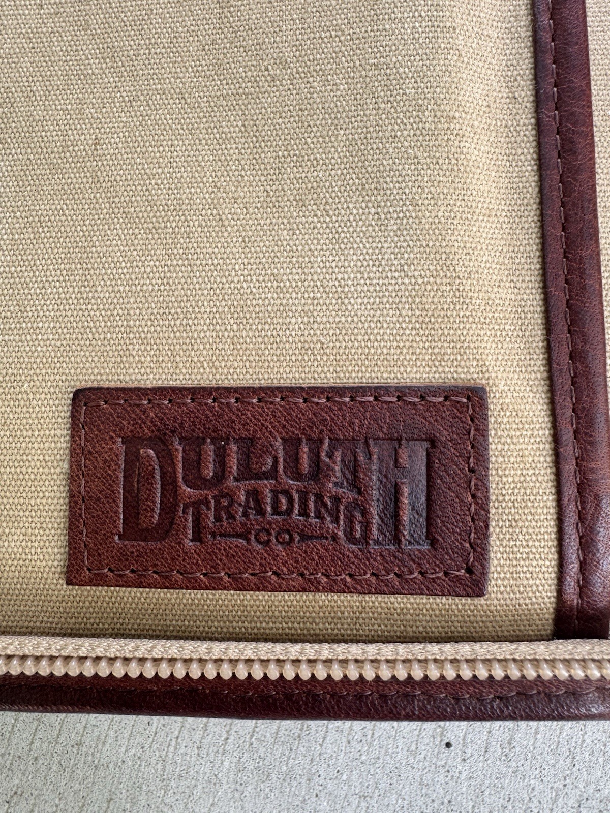 Vintage Duluth Trading Fire Hose Canvas & Leather Padfolio/Portfolio 13.5″ x 10″