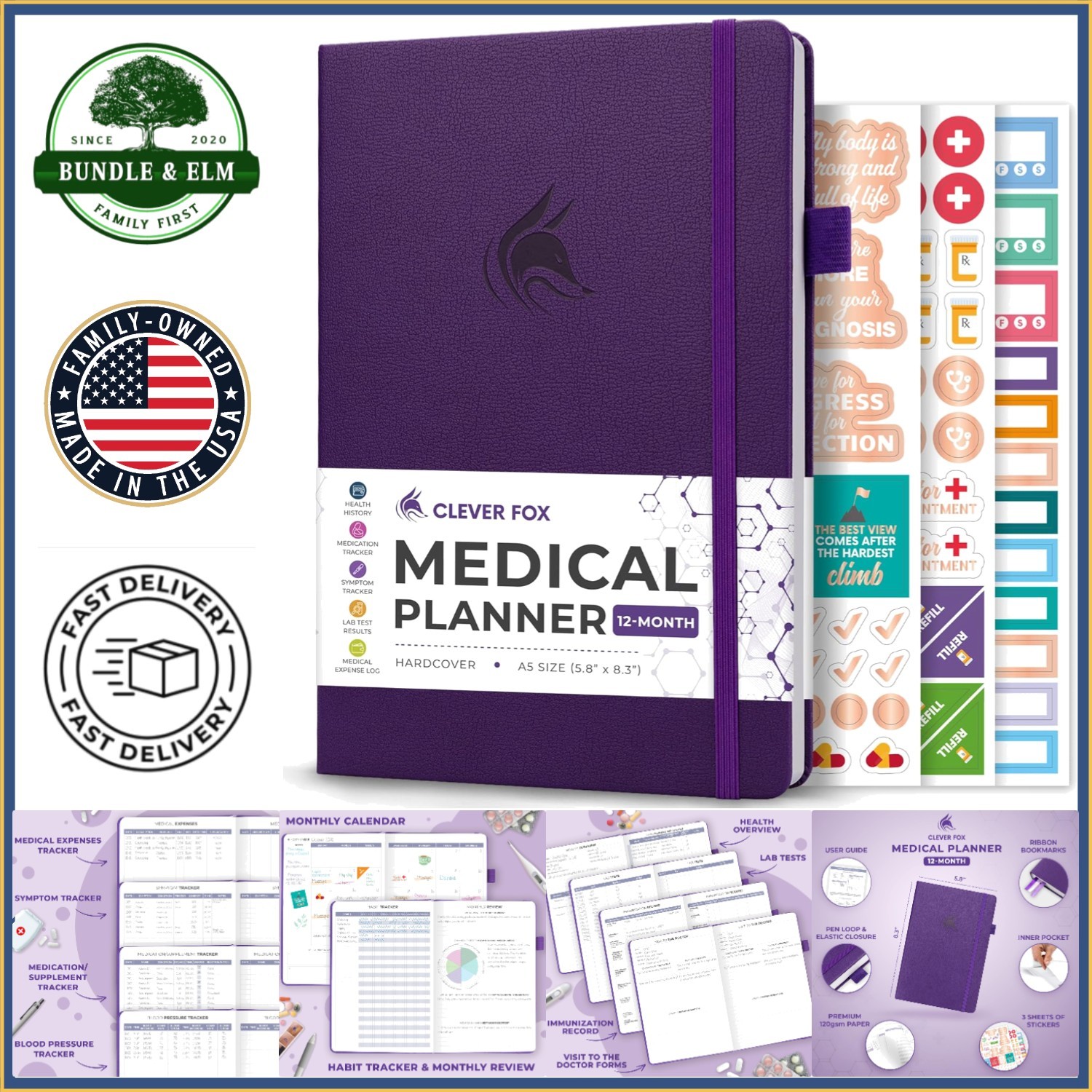 Wellness Journal in A5 Size for Medical Record Keeping and Symptom Tracking