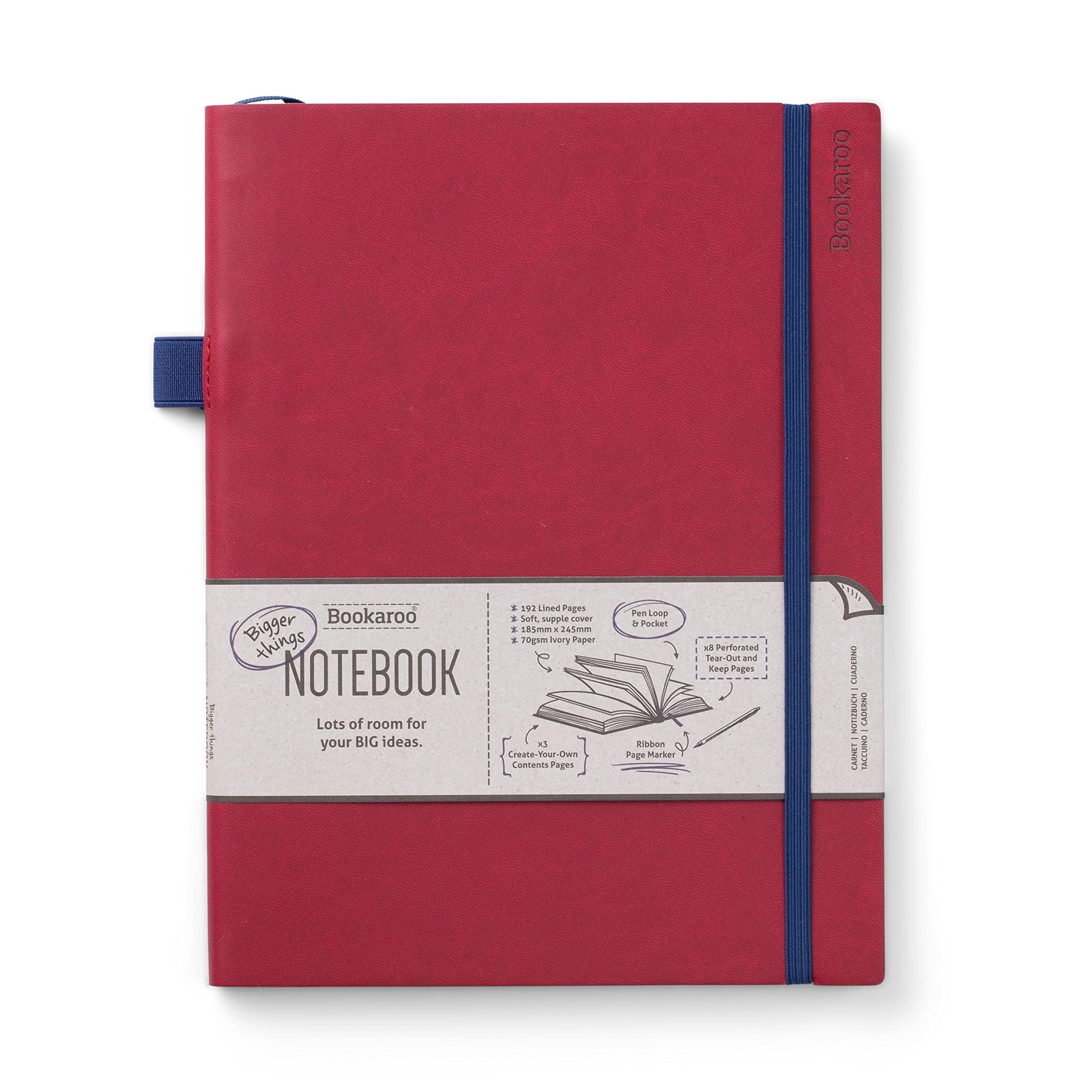 IF IBookaroo Bigger Things Notebook Journal – Dark Red,Blank Diaries & Journals