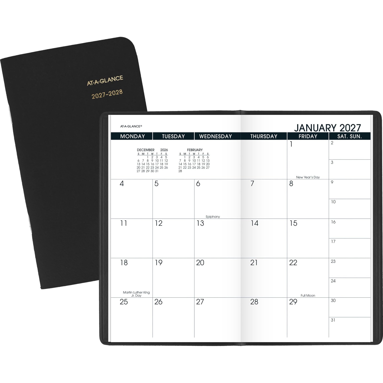 AT-A-GLANCE 2027-2028 Planner, 2-Year Monthly Planner, 3.5″ x 6″, Pocket Size…